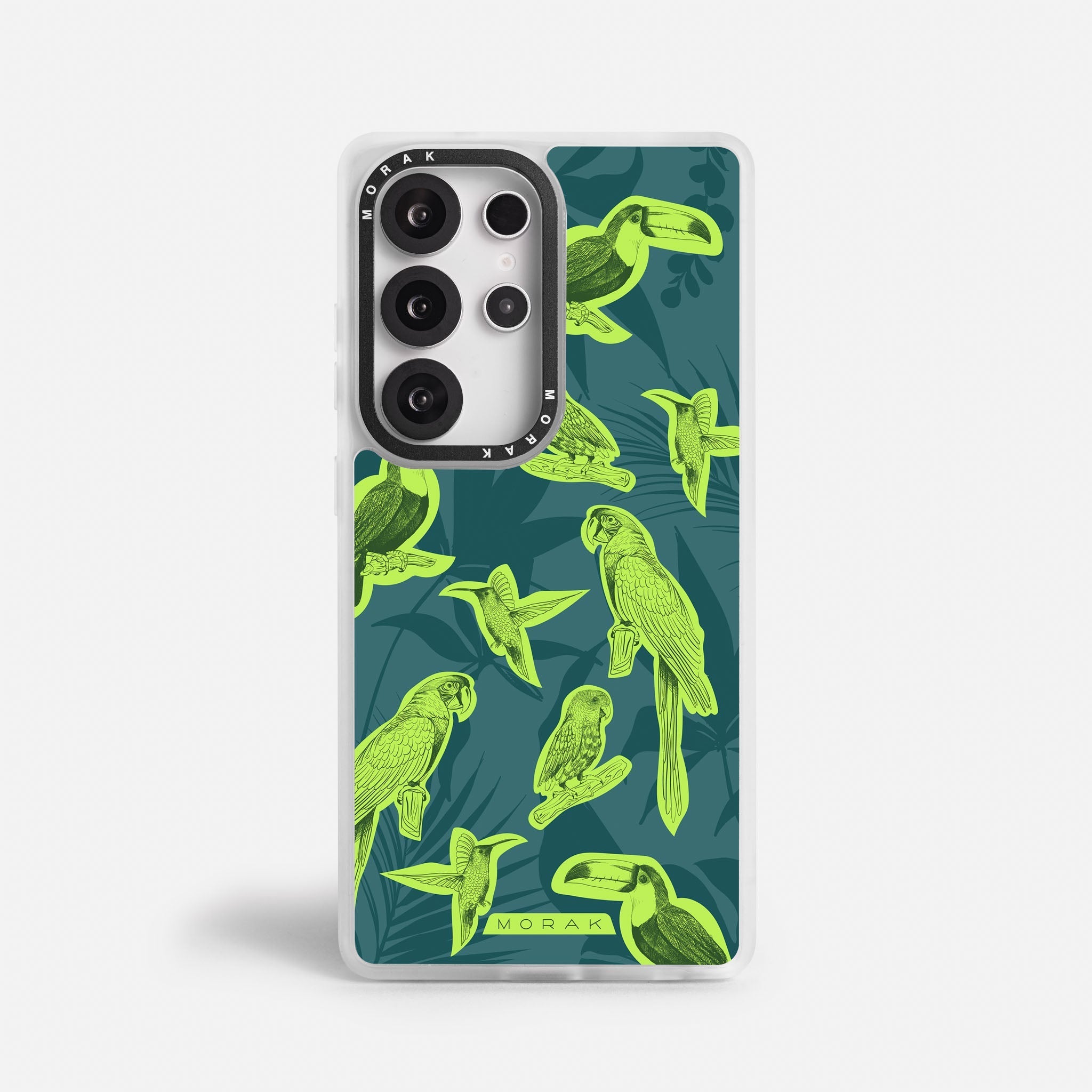 Case Jungle Birds - Blanco Premium – Protección antigolpe | Diseño colombiano | Morak