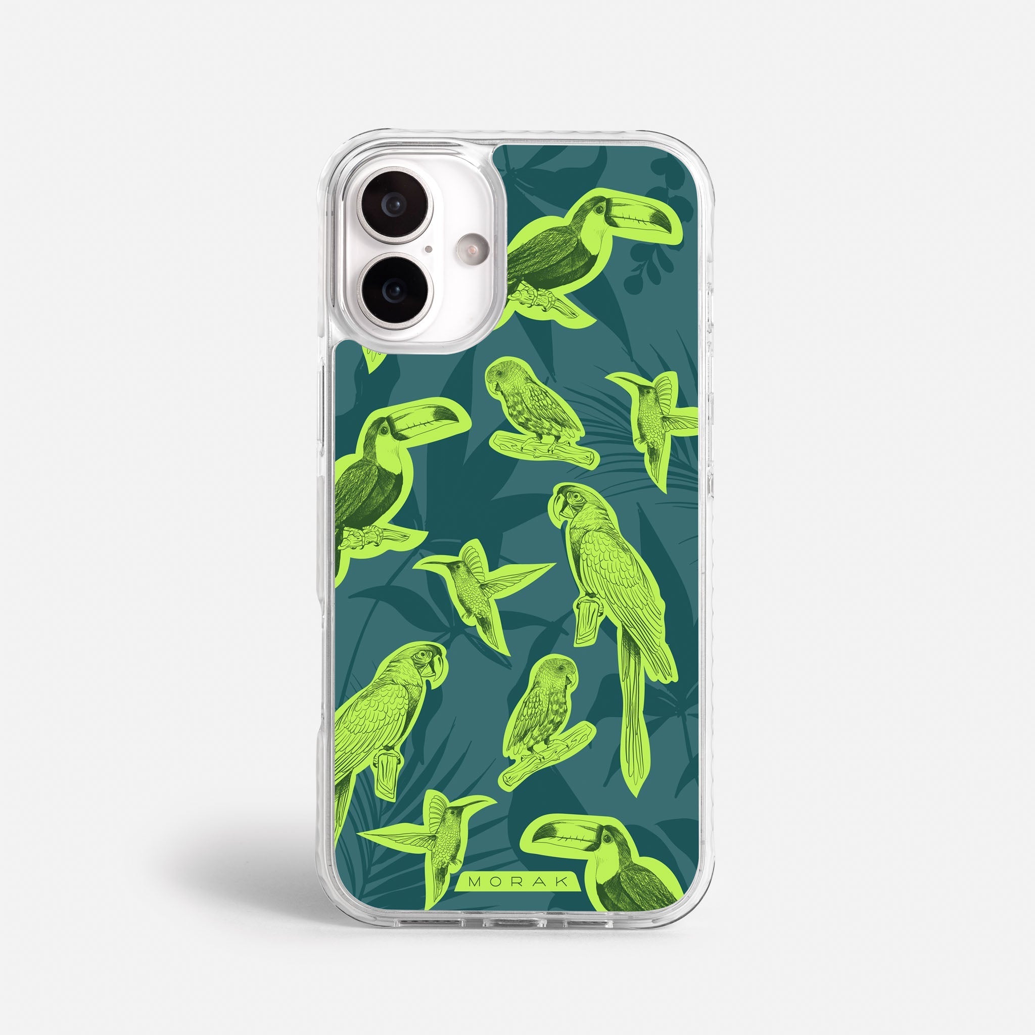 Case Jungle Birds - Blanco Premium – Protección antigolpe | Diseño colombiano | Morak