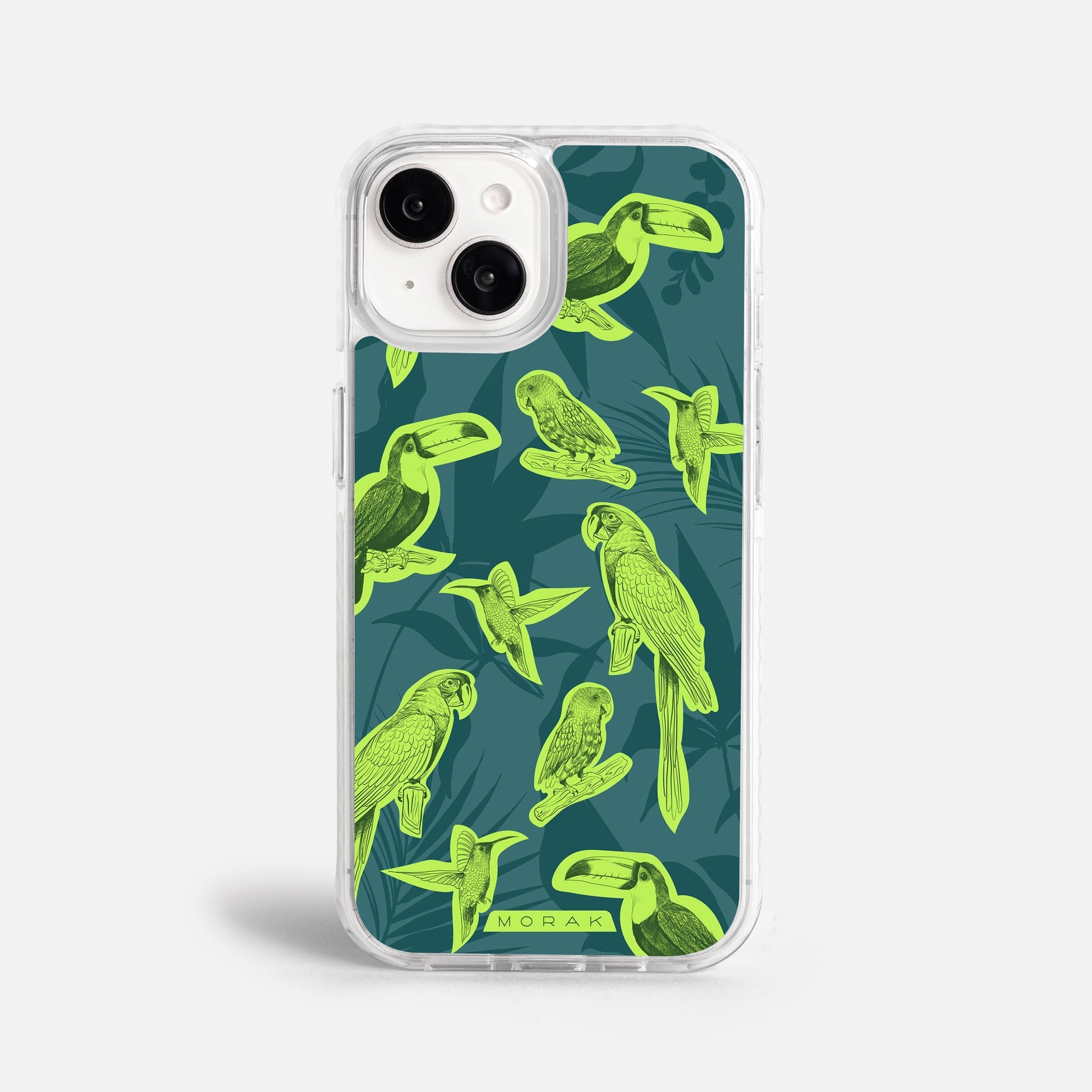 Case Jungle Birds - Blanco Premium – Protección antigolpe | Diseño colombiano | Morak