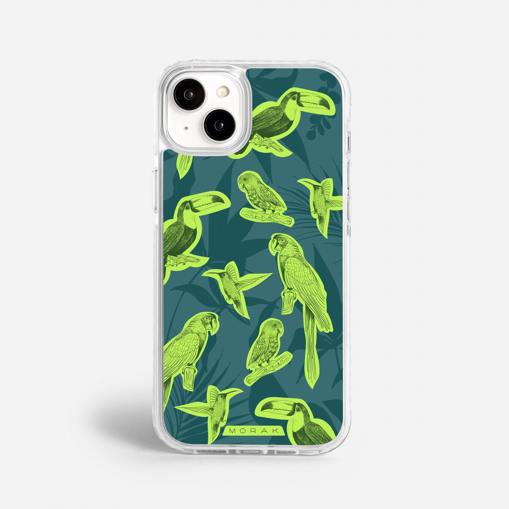 Case Jungle Birds - Blanco Premium – Protección antigolpe | Diseño colombiano | Morak