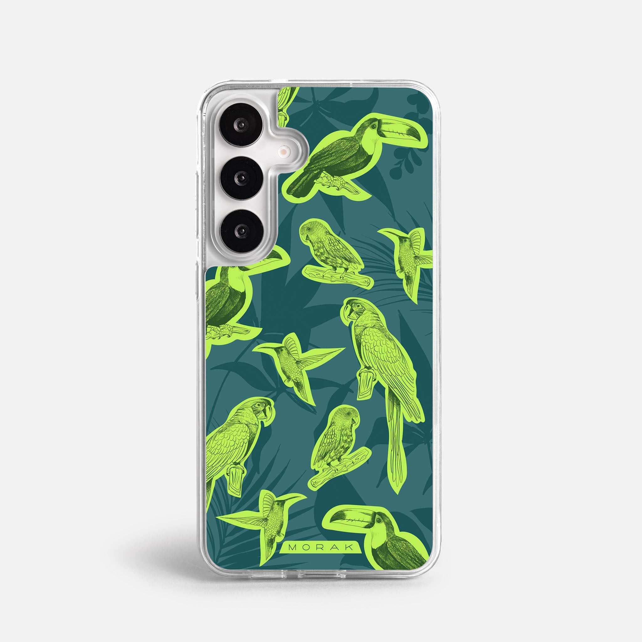 Case Jungle Birds - Blanco Premium – Protección antigolpe | Diseño colombiano | Morak