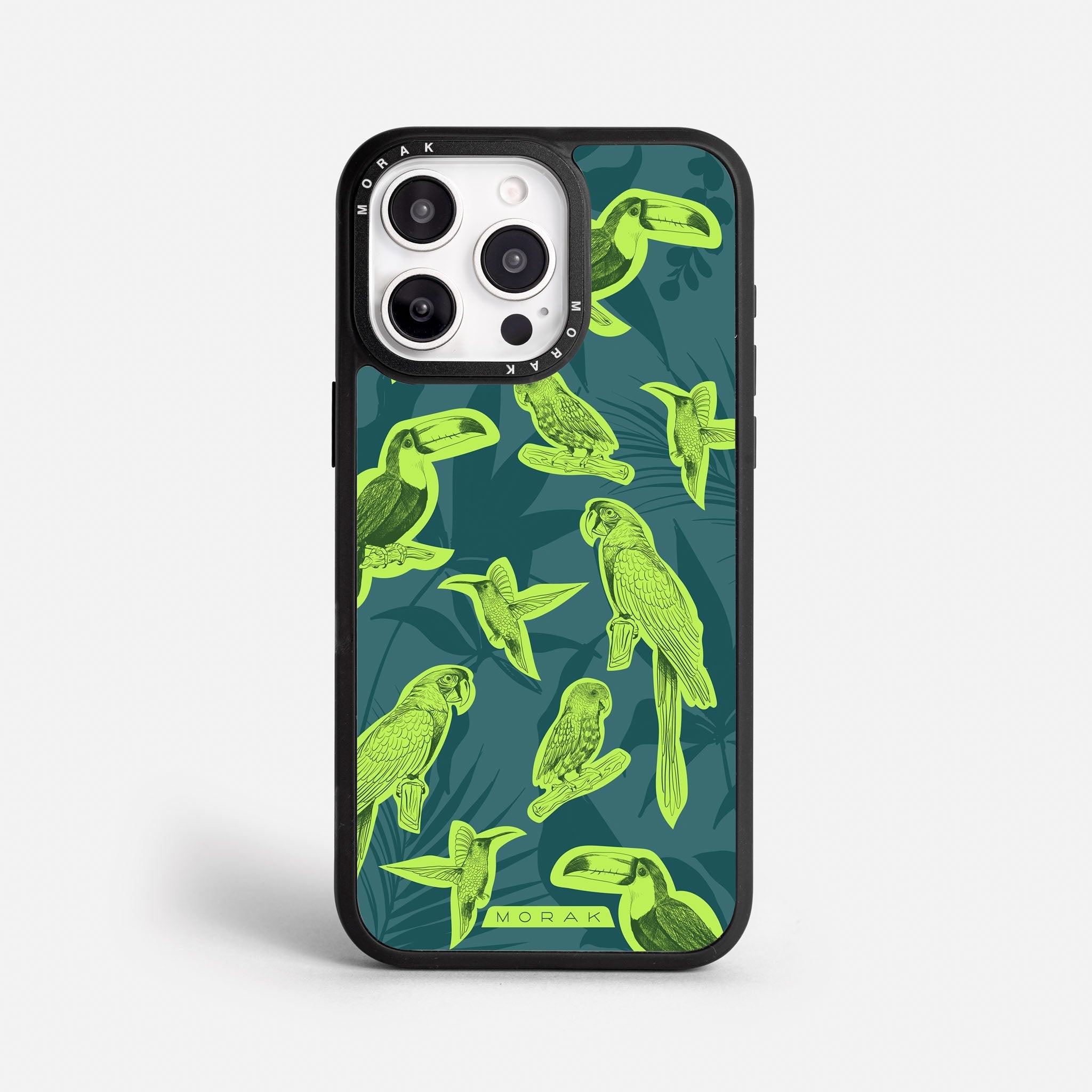 Case Jungle Birds - Blanco Premium – Protección antigolpe | Diseño colombiano | Morak