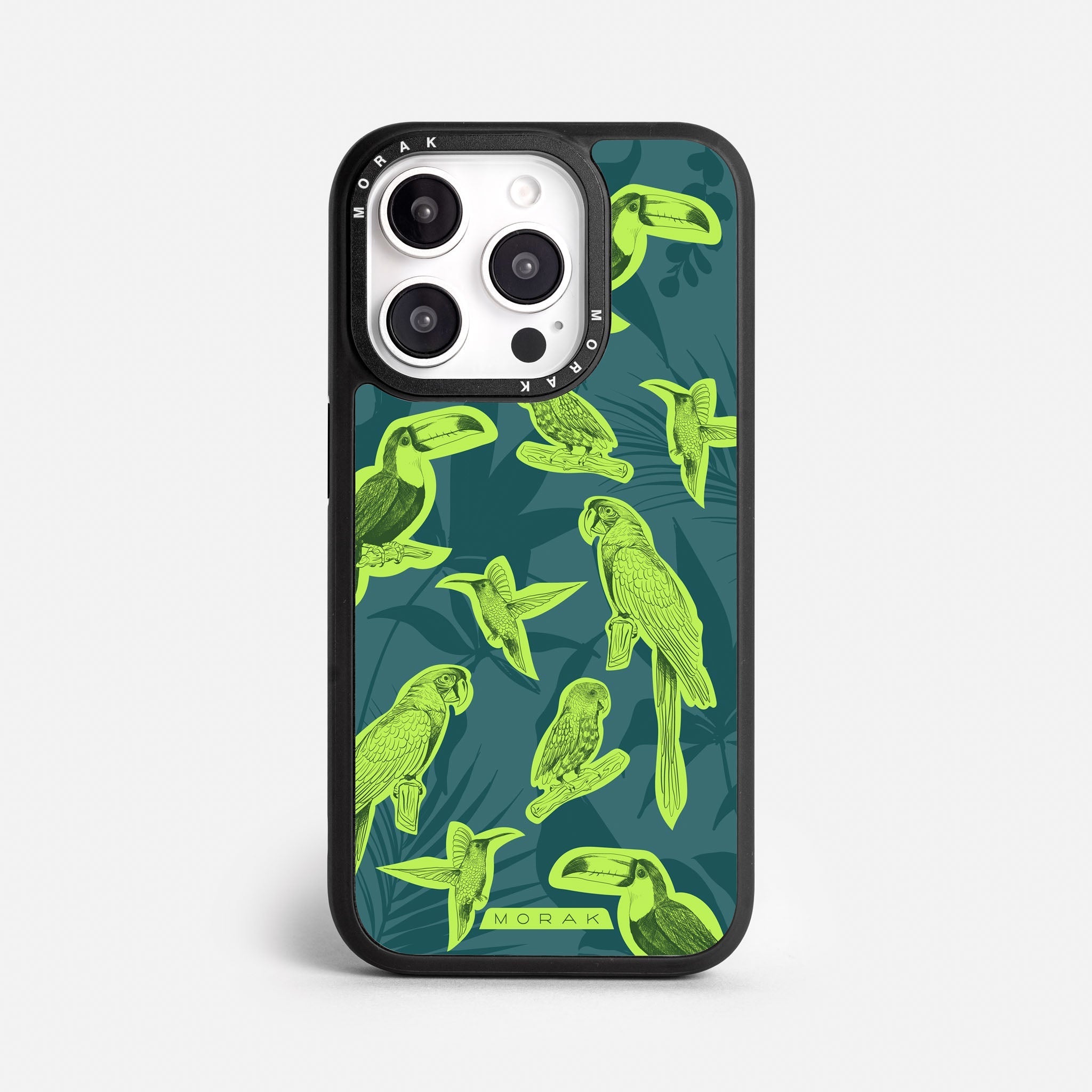 Case Jungle Birds - Blanco Premium – Protección antigolpe | Diseño colombiano | Morak