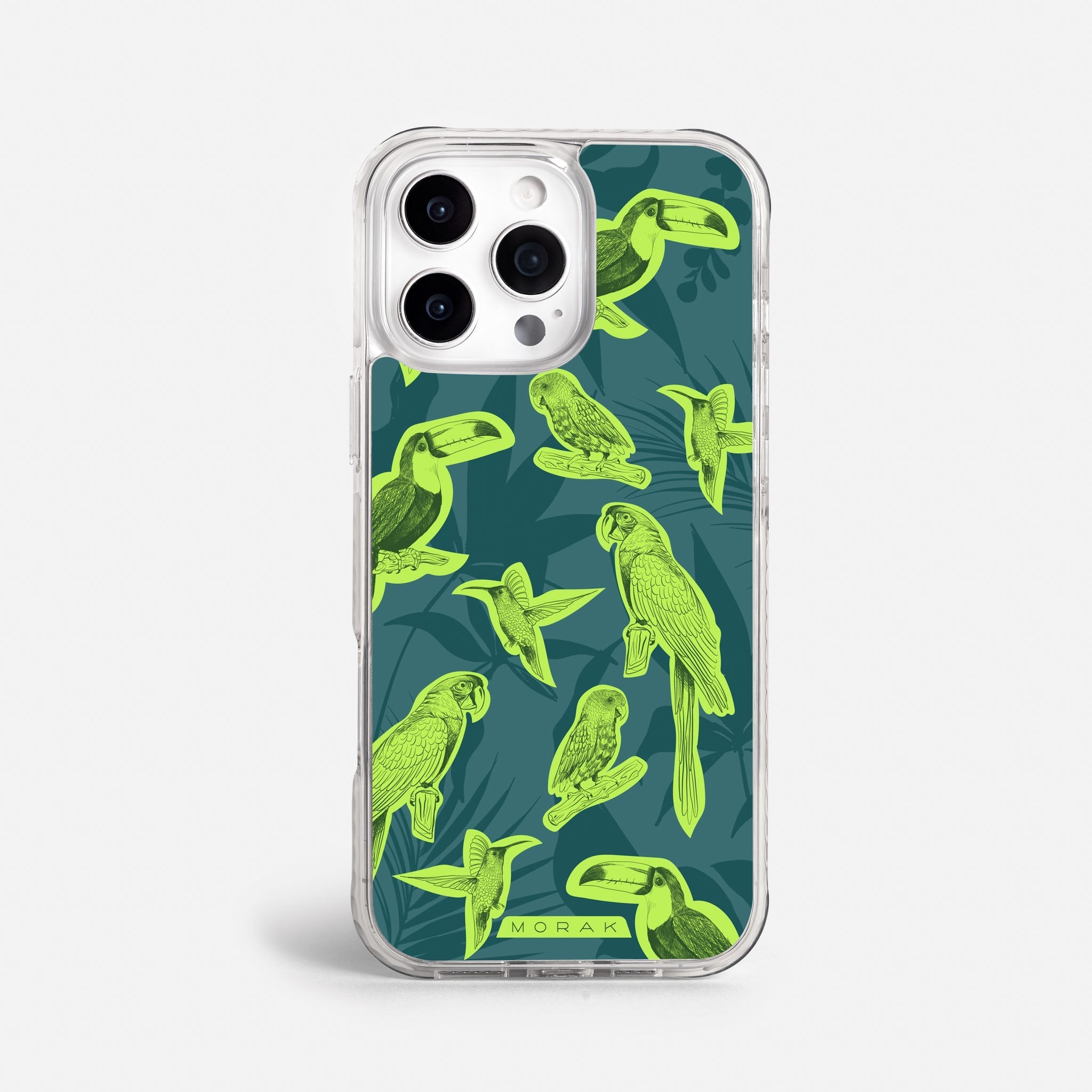 Case Jungle Birds - Blanco Premium – Protección antigolpe | Diseño colombiano | Morak