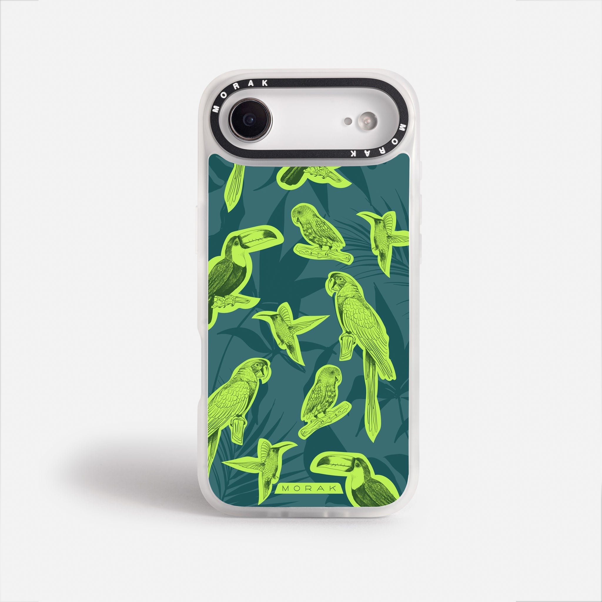 Case Jungle Birds - Blanco Premium – Protección antigolpe | Diseño colombiano | Morak