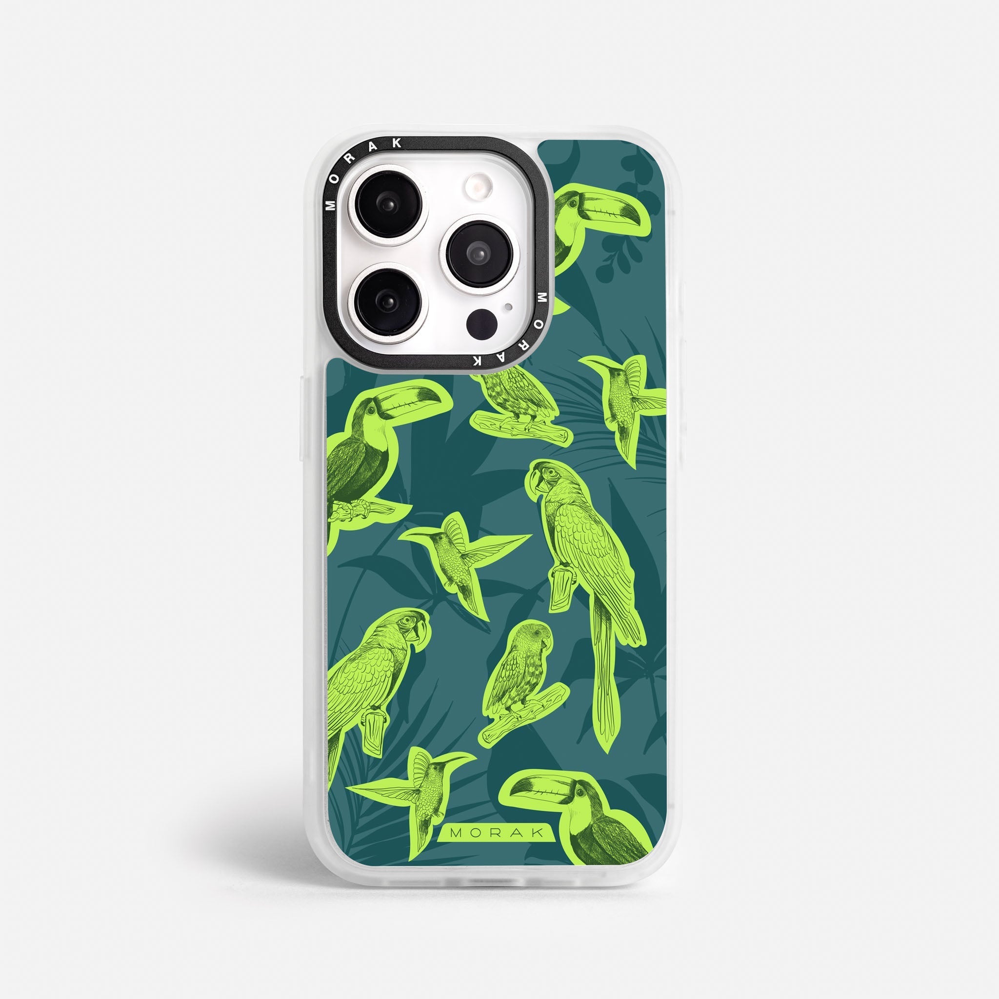 Case Jungle Birds - Blanco Premium – Protección antigolpe | Diseño colombiano | Morak