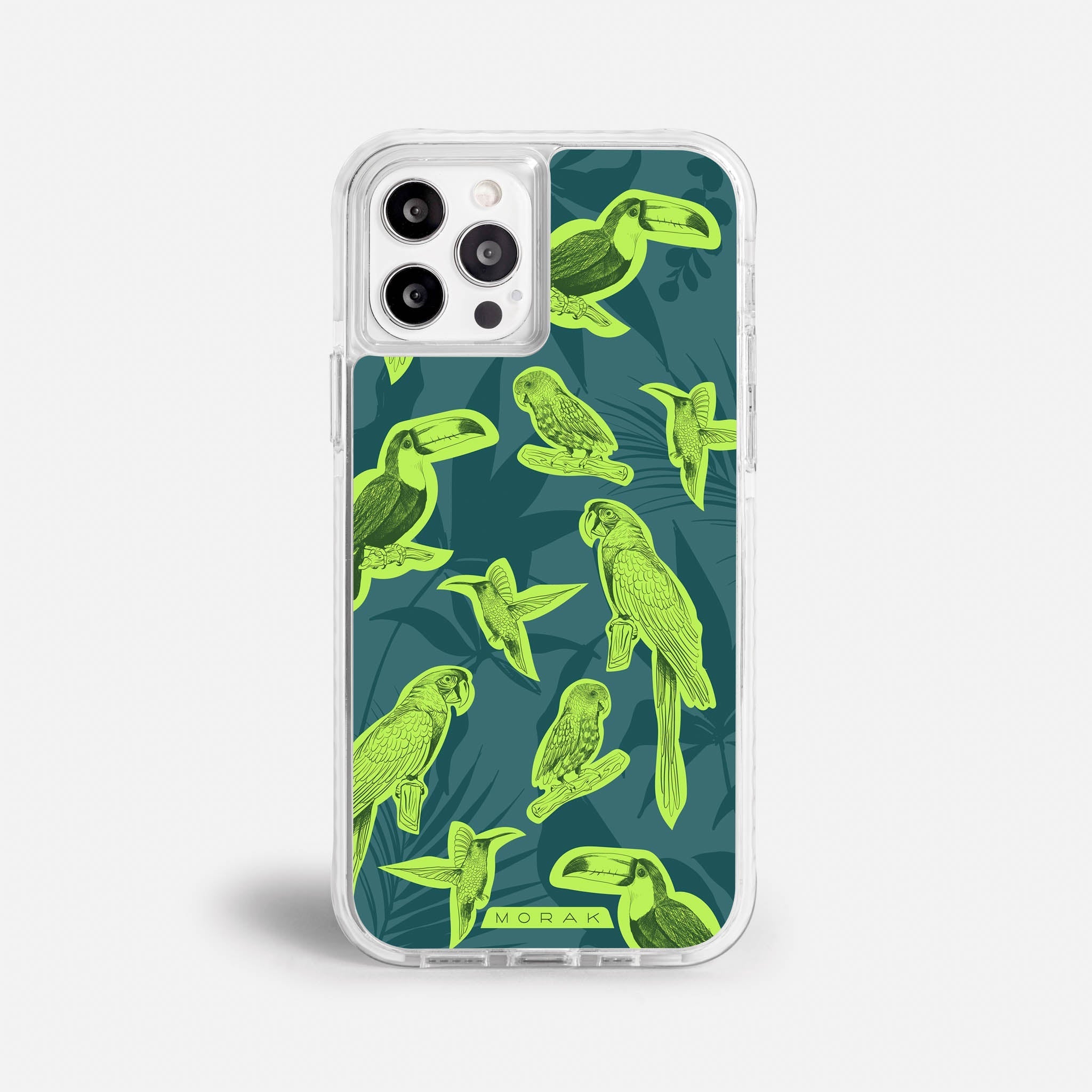Case Jungle Birds - Blanco Premium – Protección antigolpe | Diseño colombiano | Morak