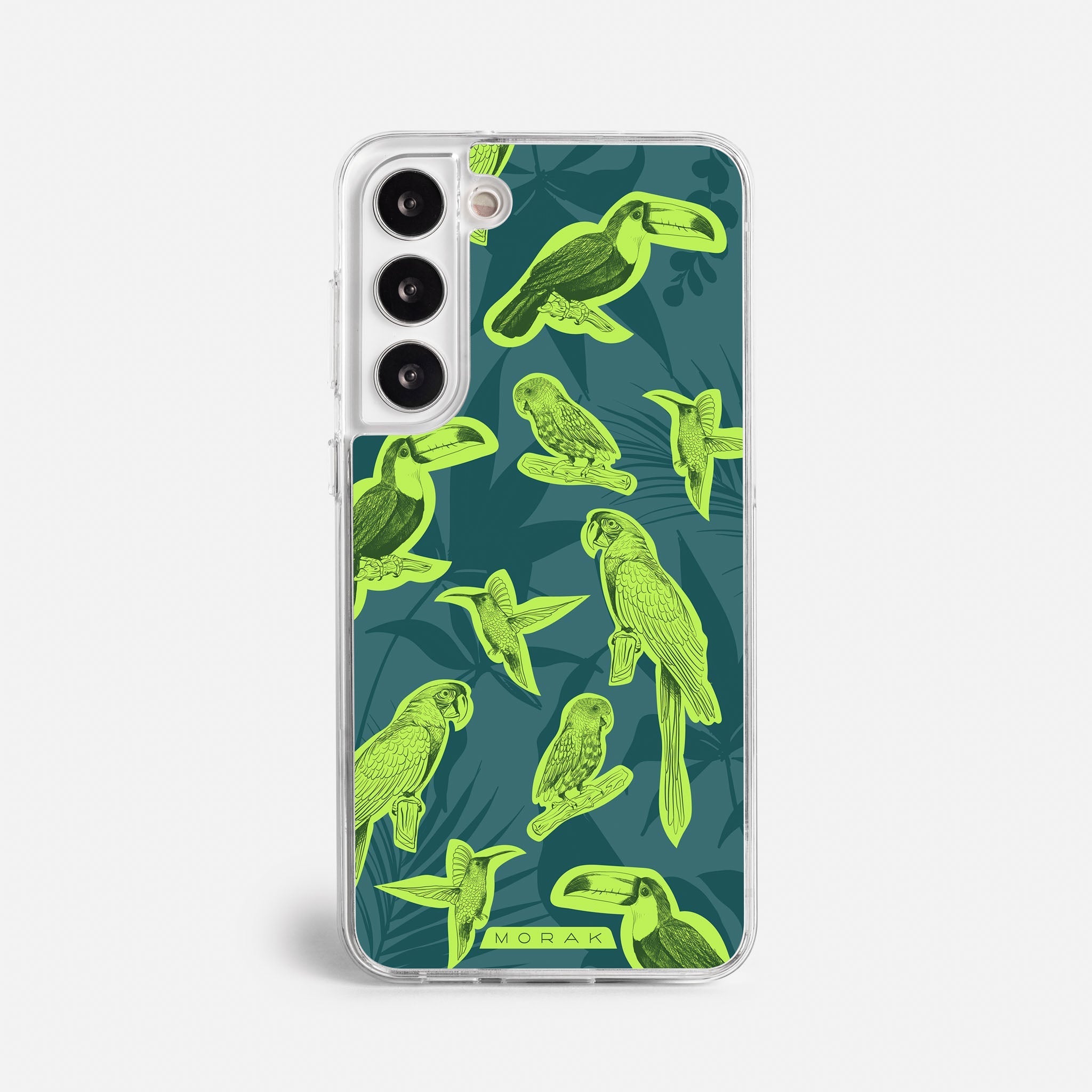 Case Jungle Birds - Blanco Premium – Protección antigolpe | Diseño colombiano | Morak