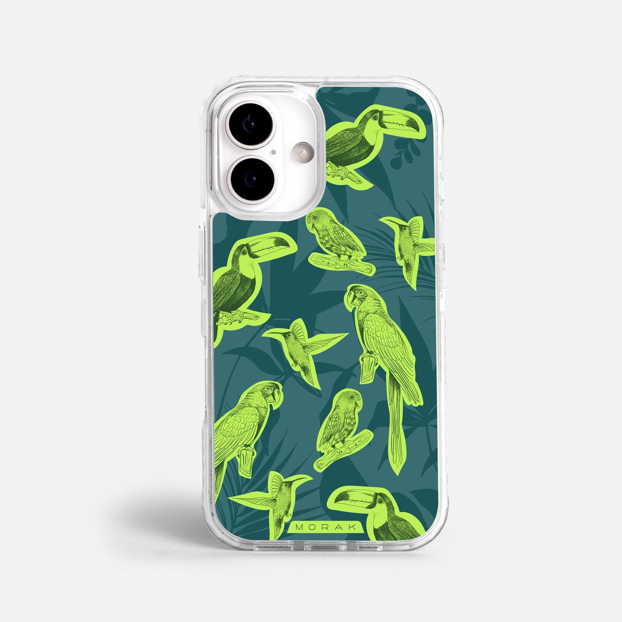 Case Jungle Birds - Blanco Premium – Protección antigolpe | Diseño colombiano | Morak