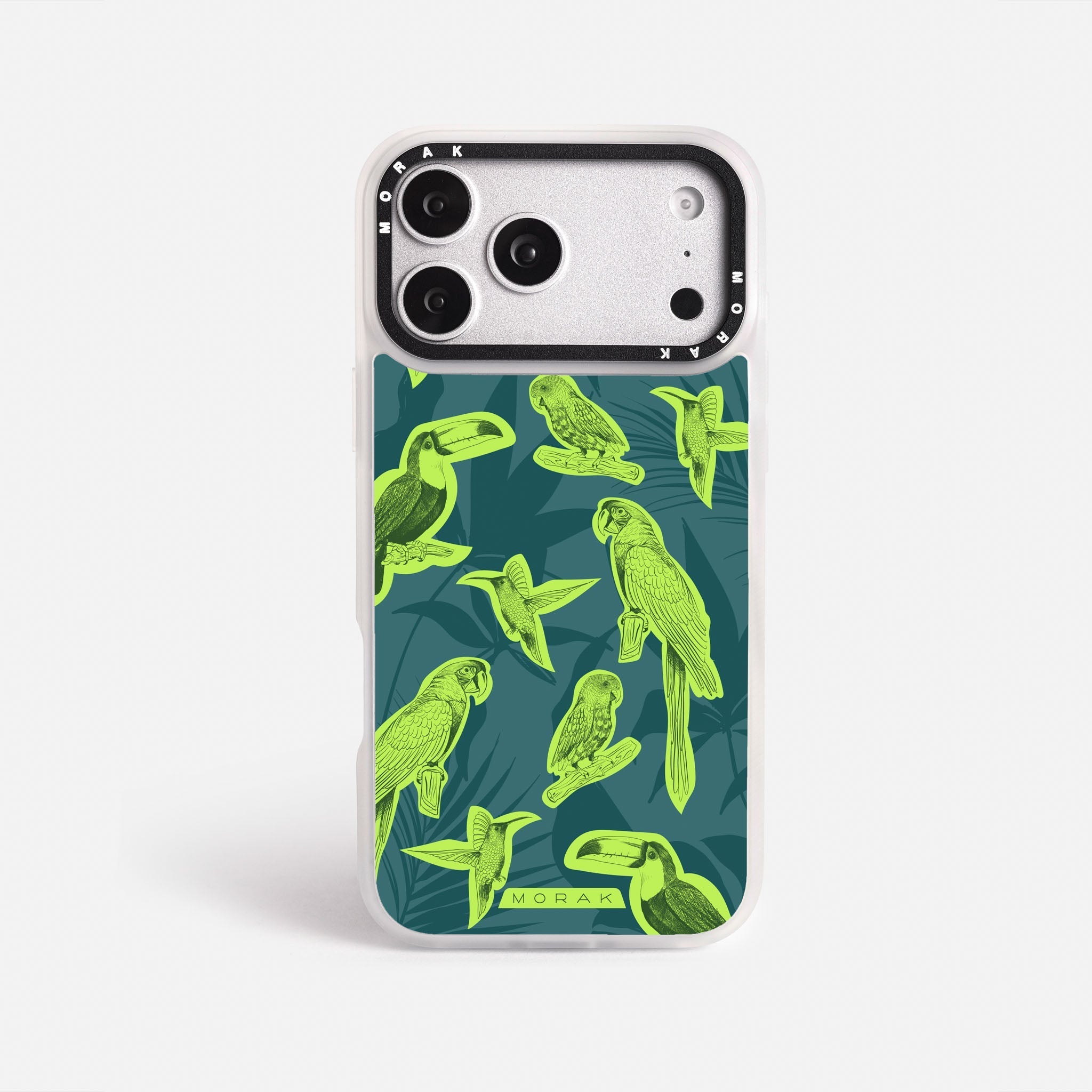 Case Jungle Birds - Blanco Premium – Protección antigolpe | Diseño colombiano | Morak