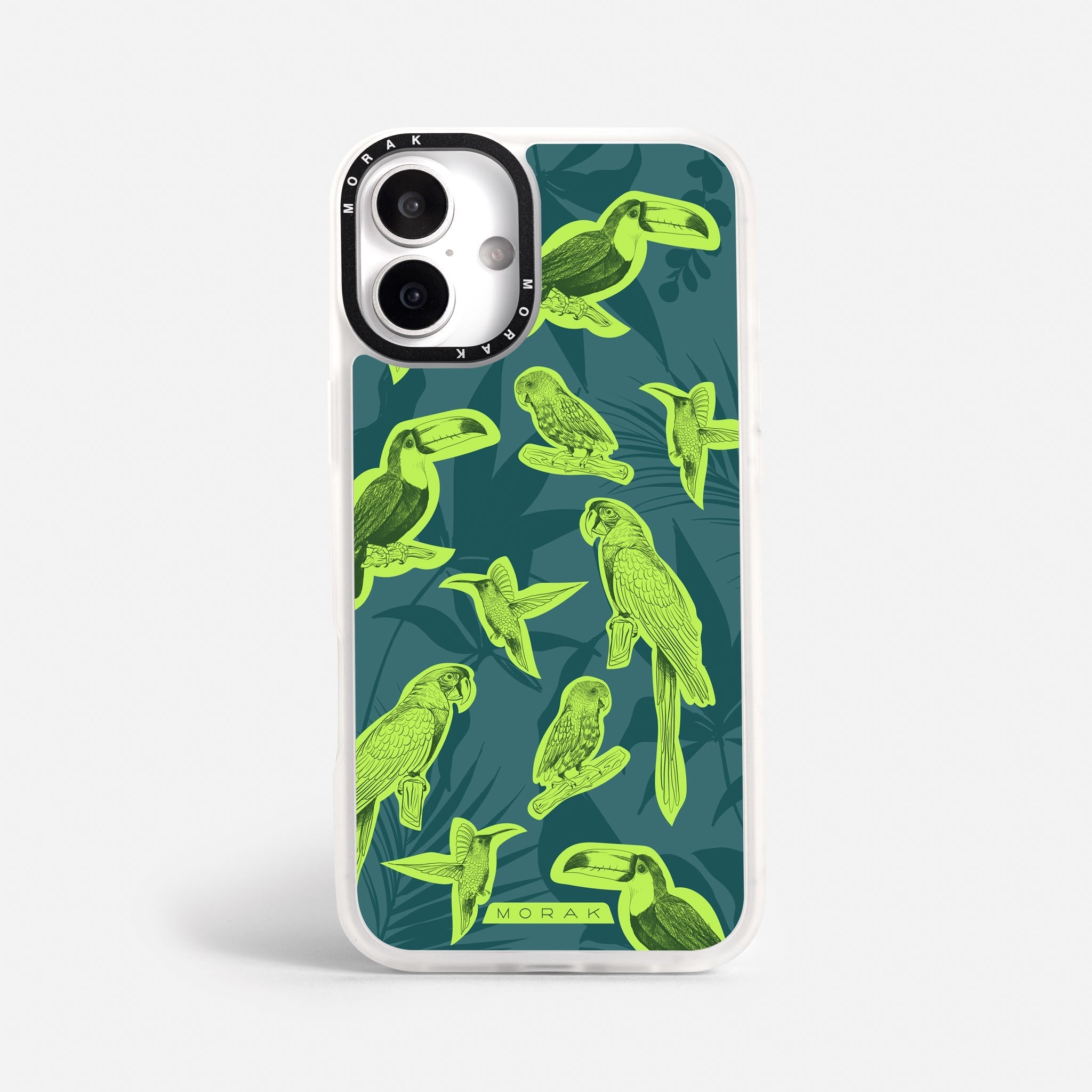 Case Jungle Birds - Blanco Premium – Protección antigolpe | Diseño colombiano | Morak