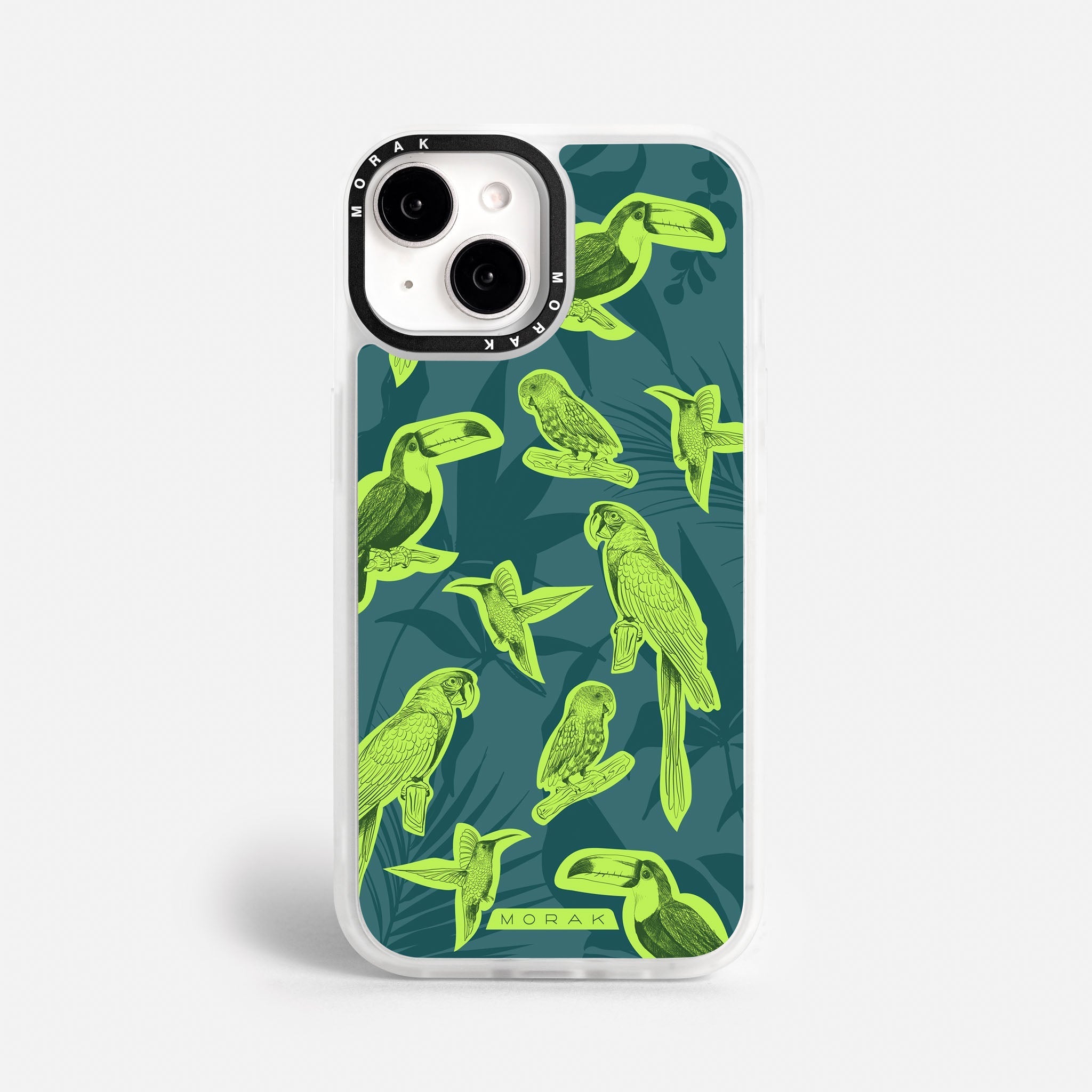 Case Jungle Birds - Blanco Premium – Protección antigolpe | Diseño colombiano | Morak