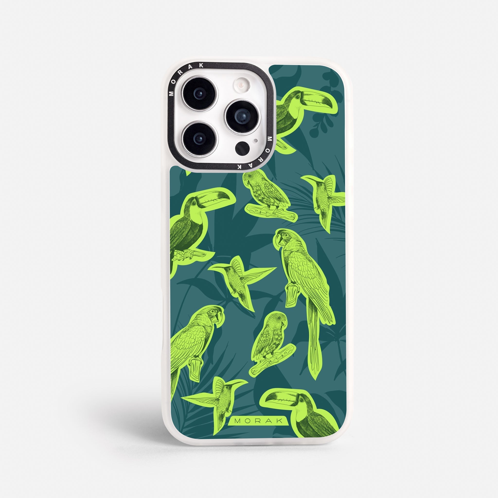 Case Jungle Birds - Blanco Premium – Protección antigolpe | Diseño colombiano | Morak