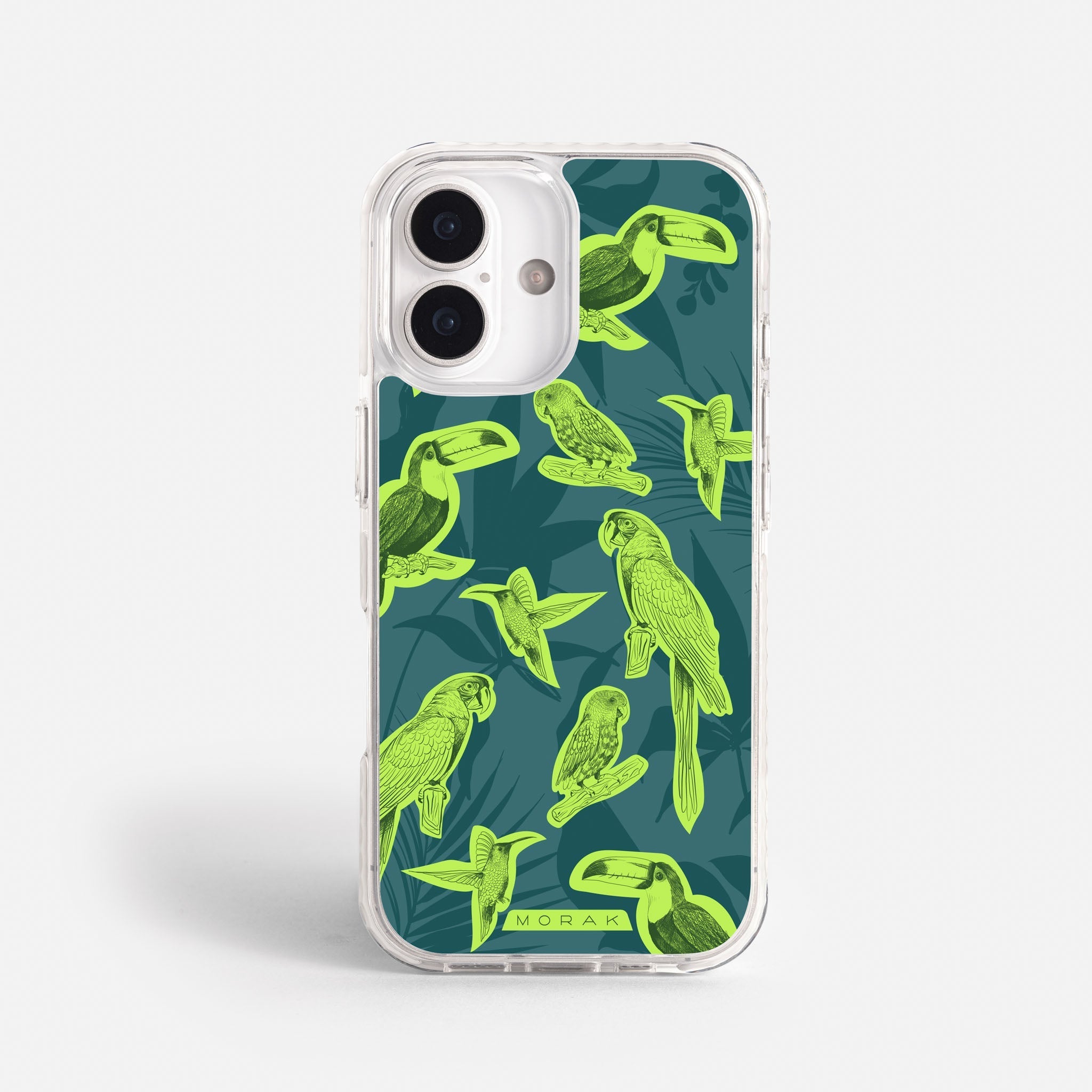 Case Jungle Birds - Blanco Premium – Protección antigolpe | Diseño colombiano | Morak