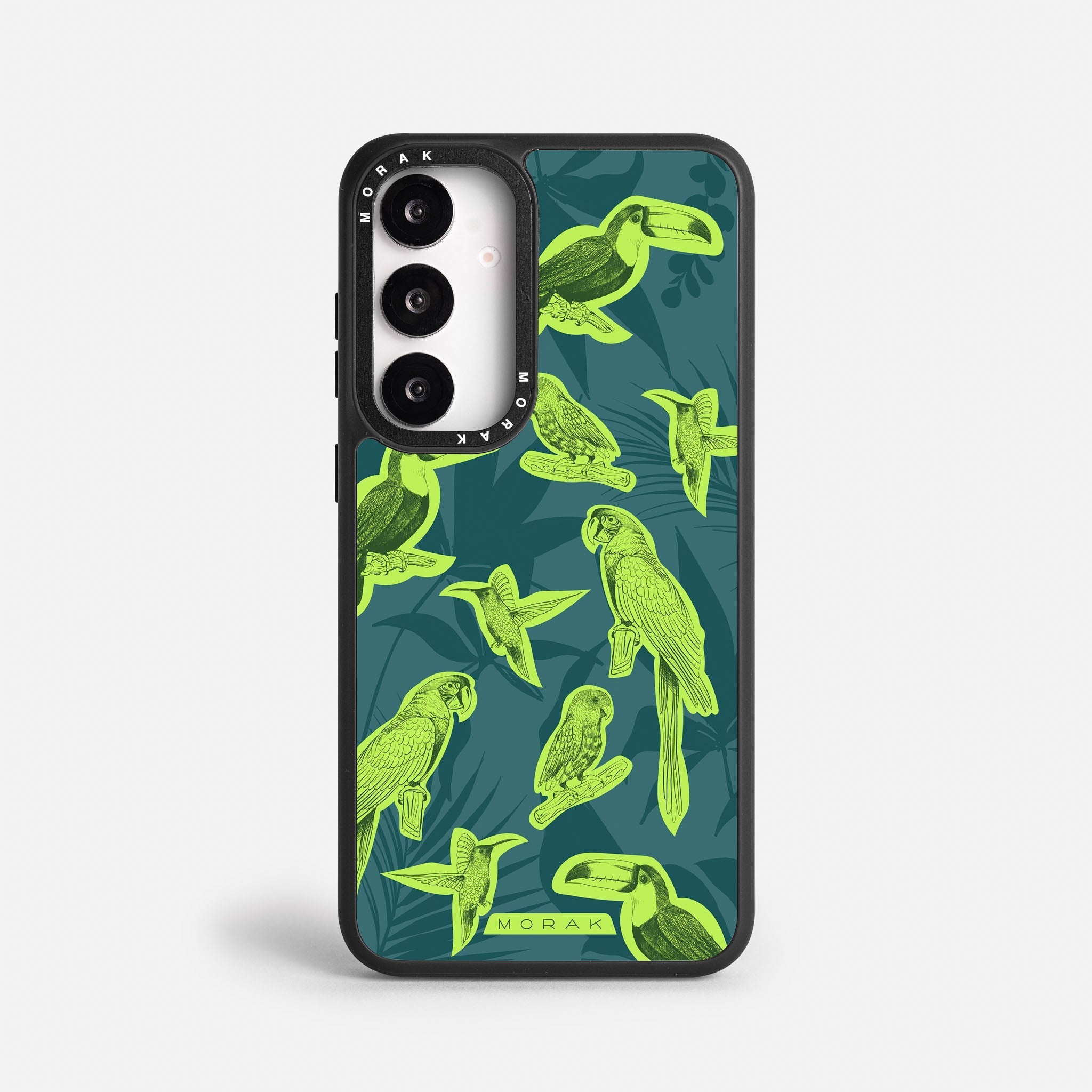 Case Jungle Birds - Blanco Premium – Protección antigolpe | Diseño colombiano | Morak