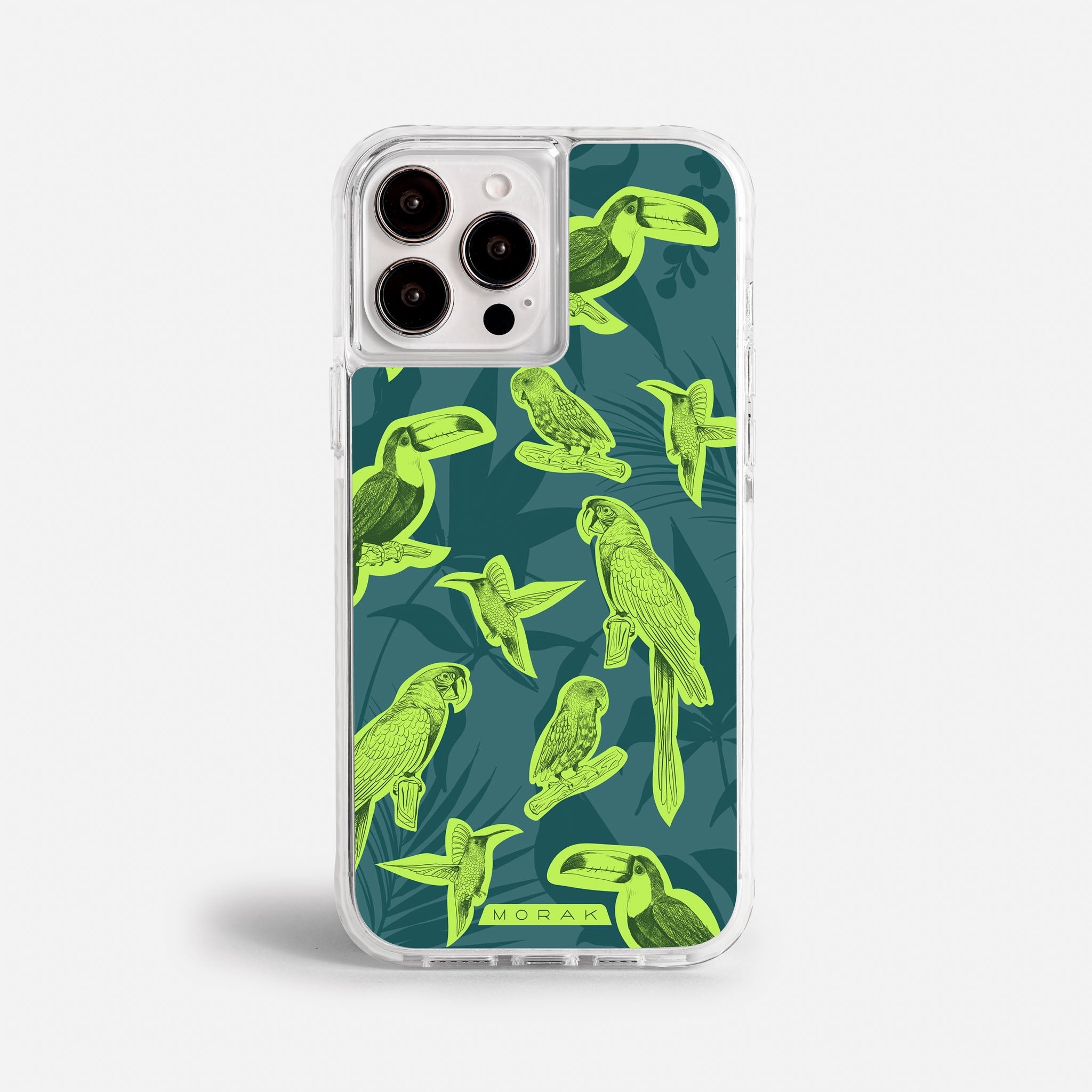 Case Jungle Birds - Blanco Premium – Protección antigolpe | Diseño colombiano | Morak
