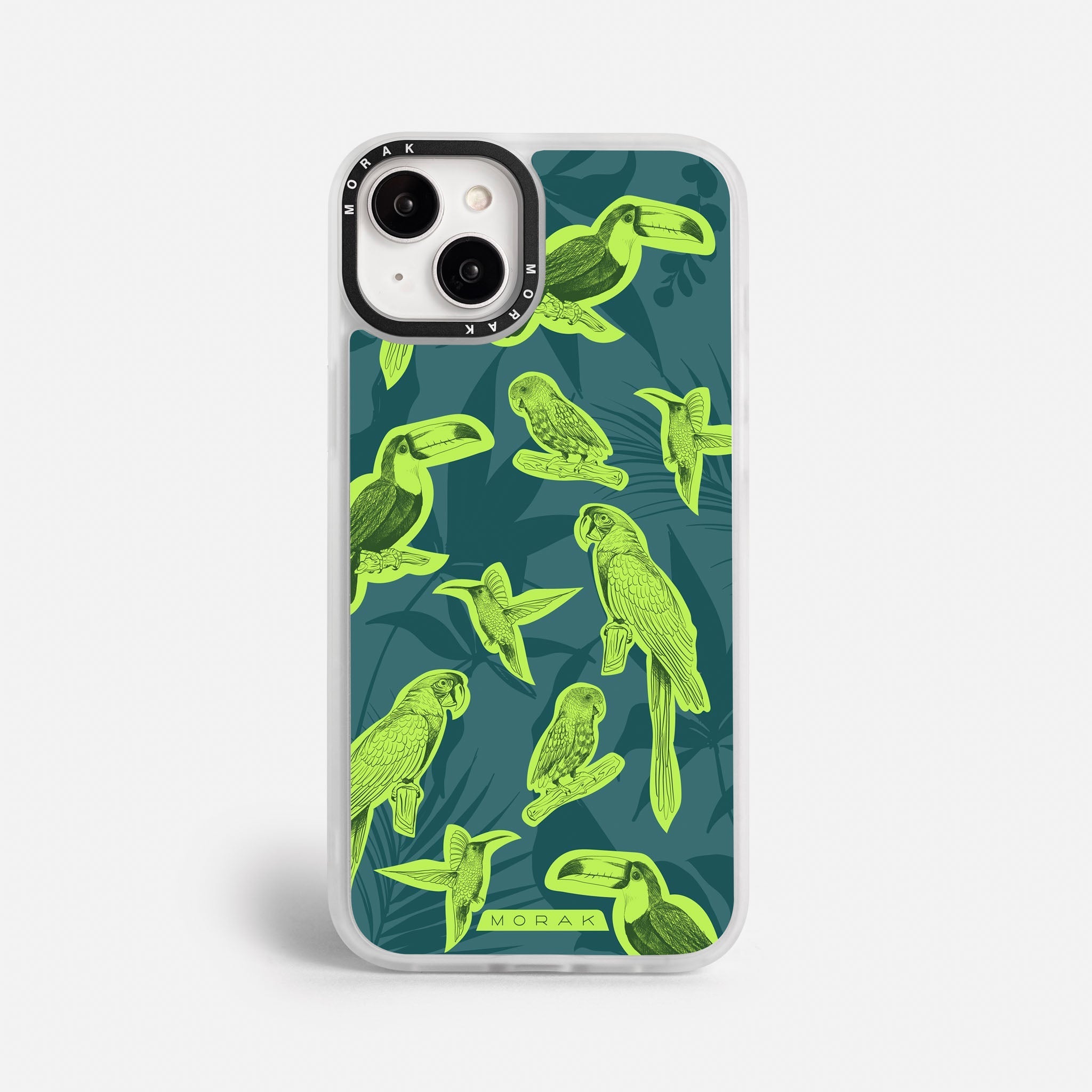 Case Jungle Birds - Blanco Premium – Protección antigolpe | Diseño colombiano | Morak