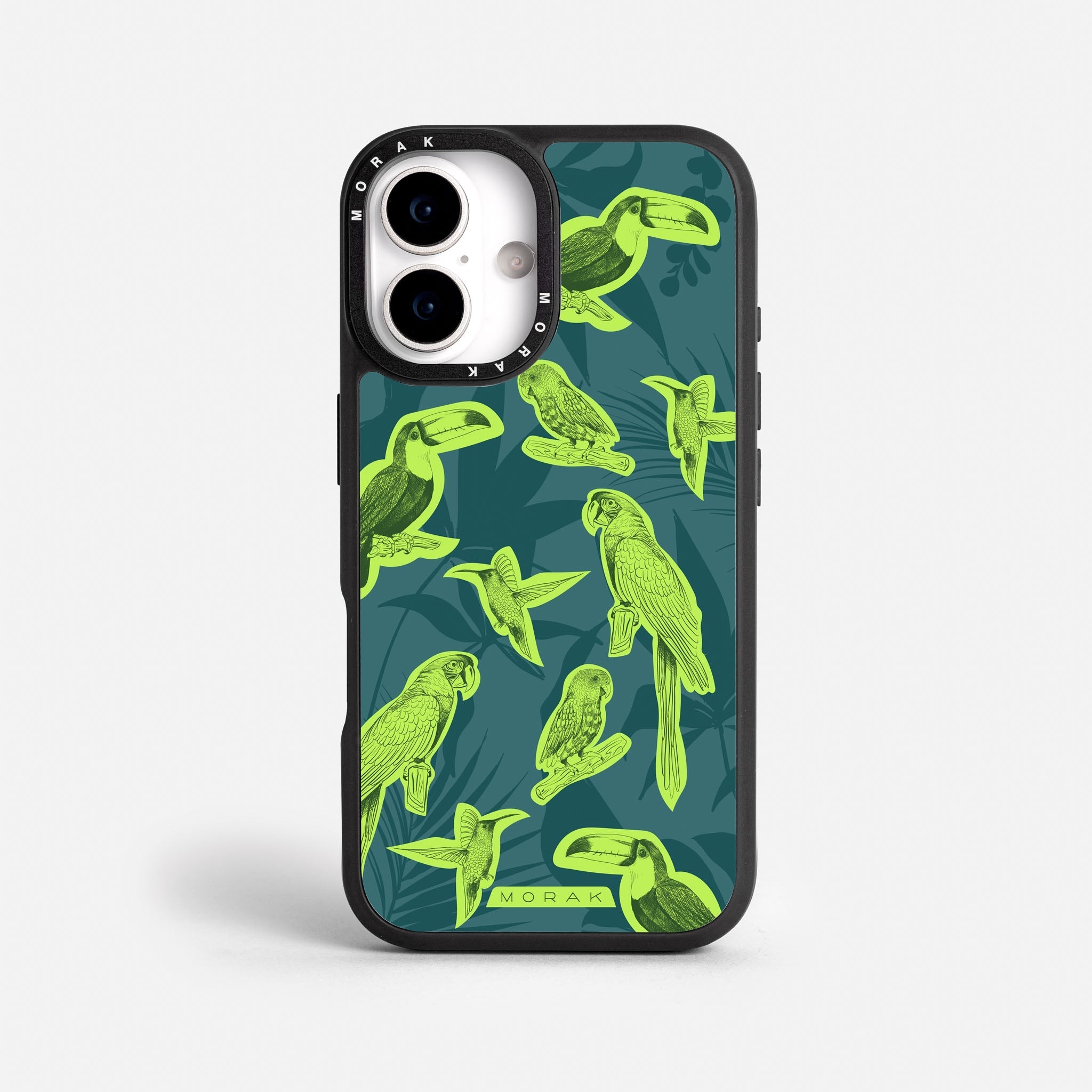 Case Jungle Birds - Blanco Premium – Protección antigolpe | Diseño colombiano | Morak