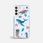 Case Funda Ocean Friends - Blanco Premium Para iPhone 17-12 Samsung S26-S22