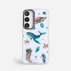 Case Funda Ocean Friends - Blanco Premium Para iPhone 17-12 Samsung S26-S22