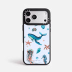 Case Funda Ocean Friends - Blanco Premium Para iPhone 17-12 Samsung S26-S22