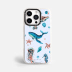 Case Funda Ocean Friends - Blanco Premium Para iPhone 17-12 Samsung S26-S22
