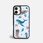 Case Funda Ocean Friends - Blanco Premium Para iPhone 17-12 Samsung S26-S22