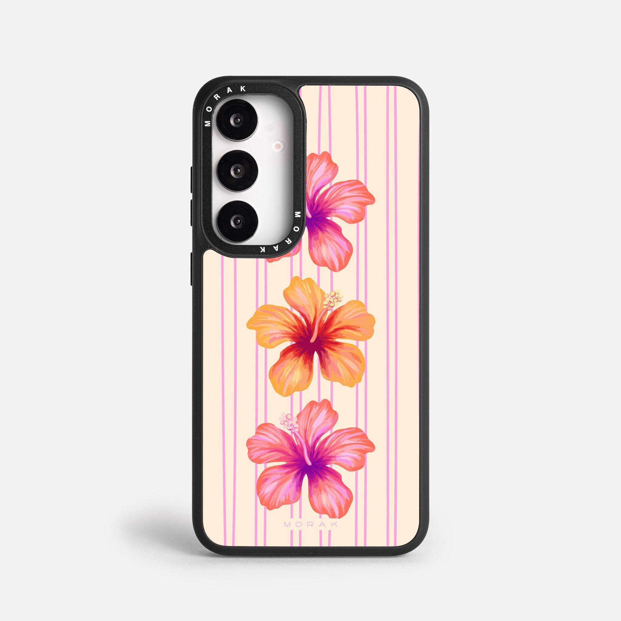 Case Pink Hibiscus - Blanco Premium – Protección antigolpe | Diseño colombiano | Morak