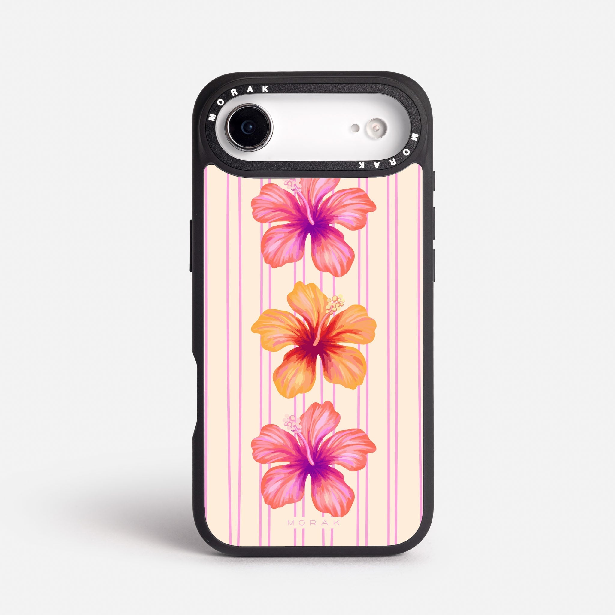 Case Pink Hibiscus - Blanco Premium – Protección antigolpe | Diseño colombiano | Morak