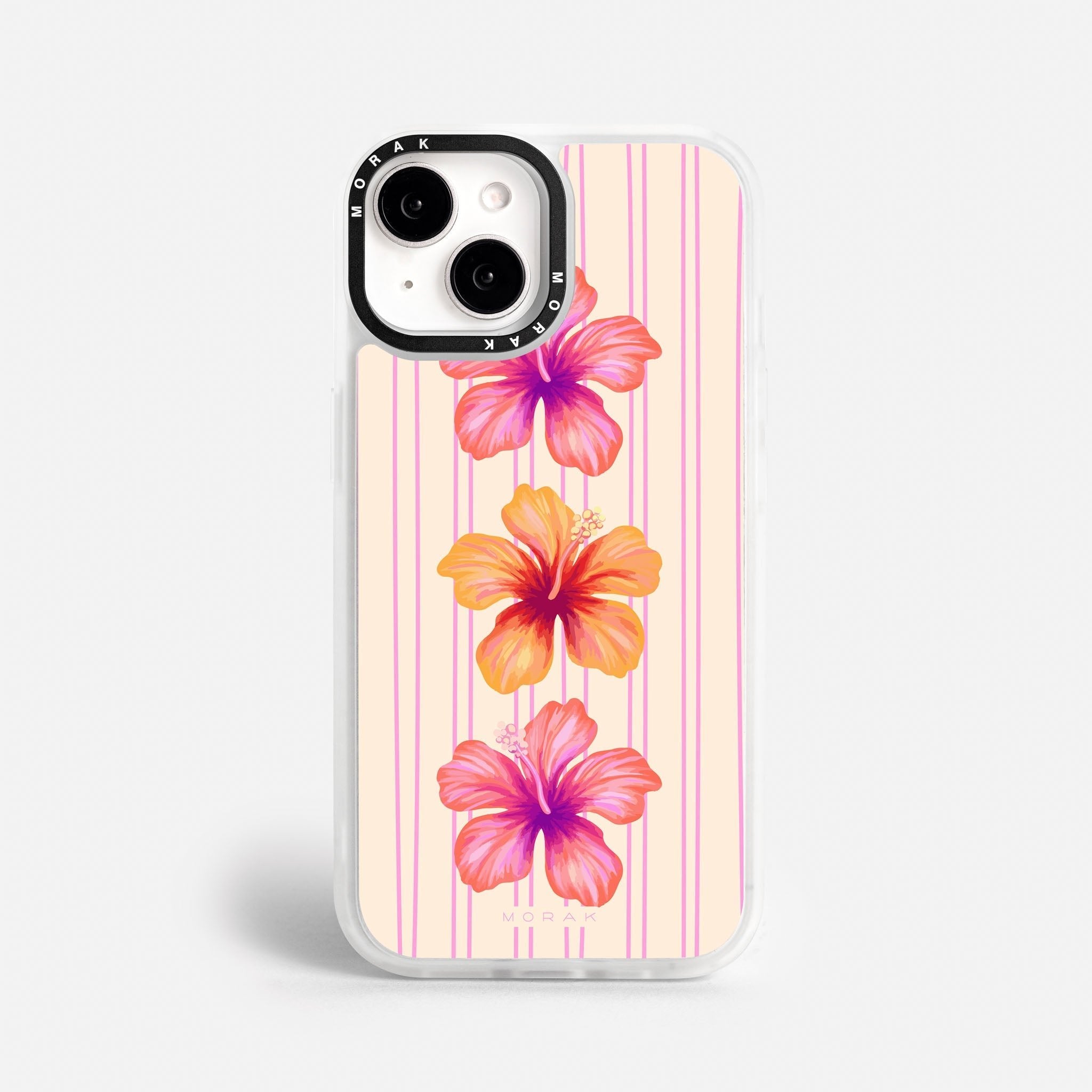 Case Pink Hibiscus - Blanco Premium – Protección antigolpe | Diseño colombiano | Morak