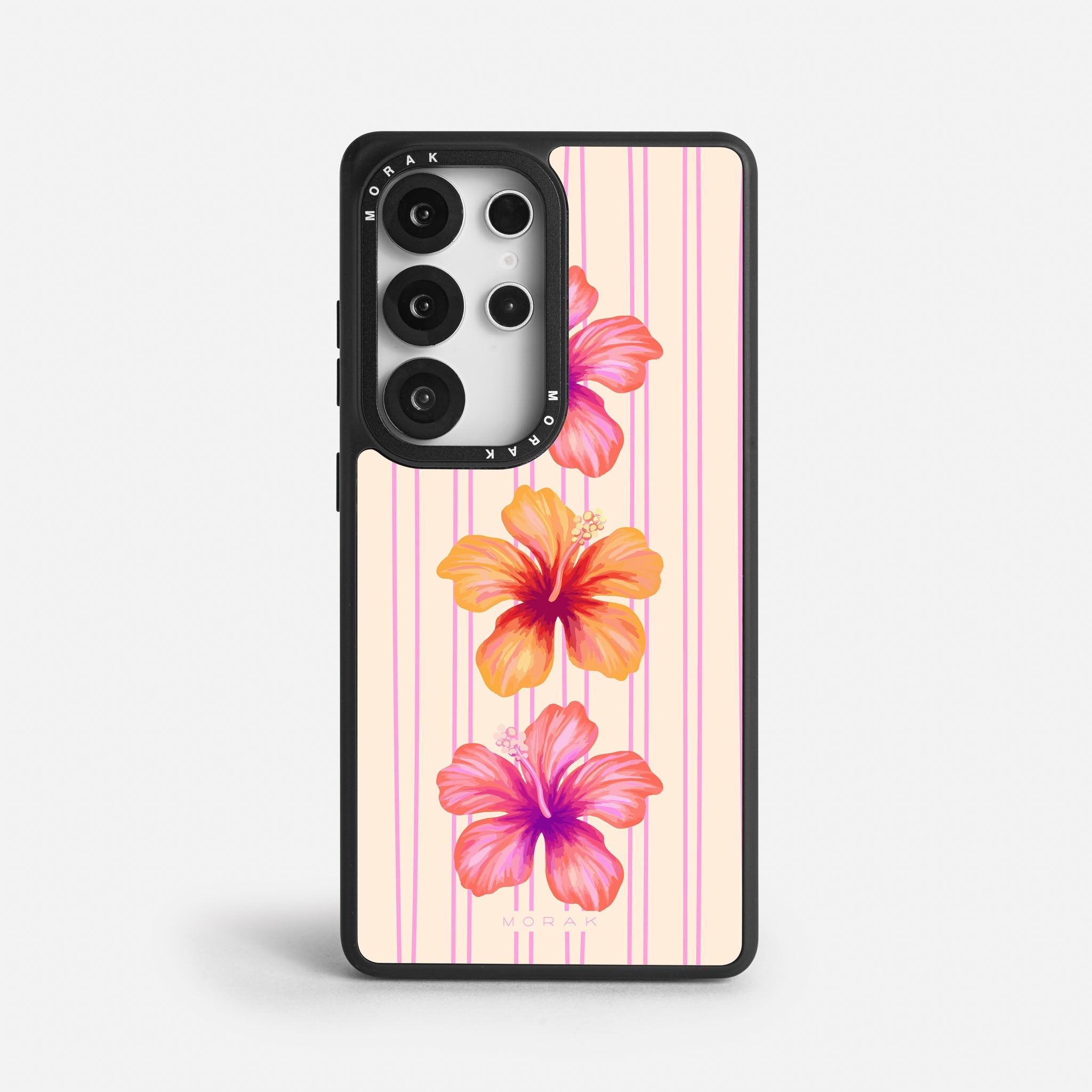 Case Pink Hibiscus - Blanco Premium – Protección antigolpe | Diseño colombiano | Morak