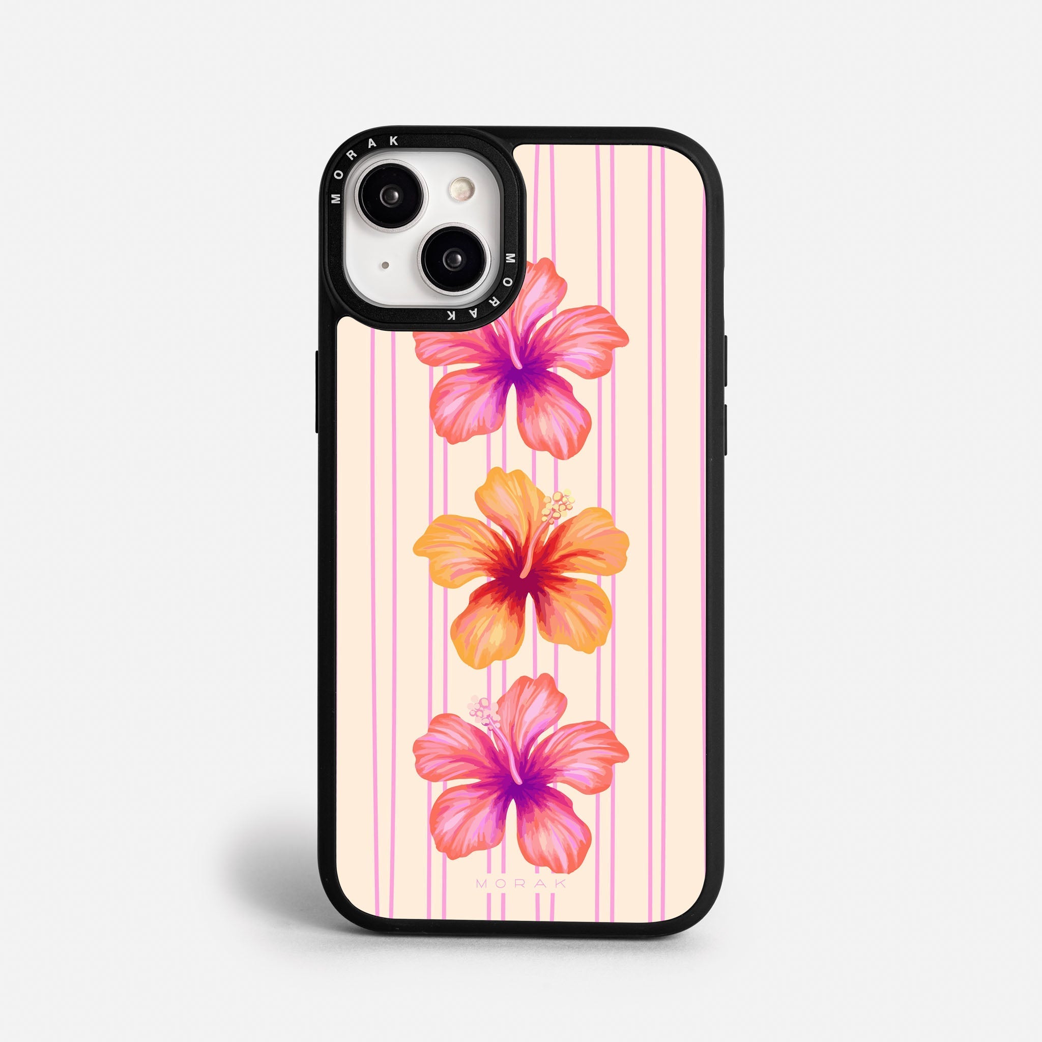 Case Pink Hibiscus - Blanco Premium – Protección antigolpe | Diseño colombiano | Morak