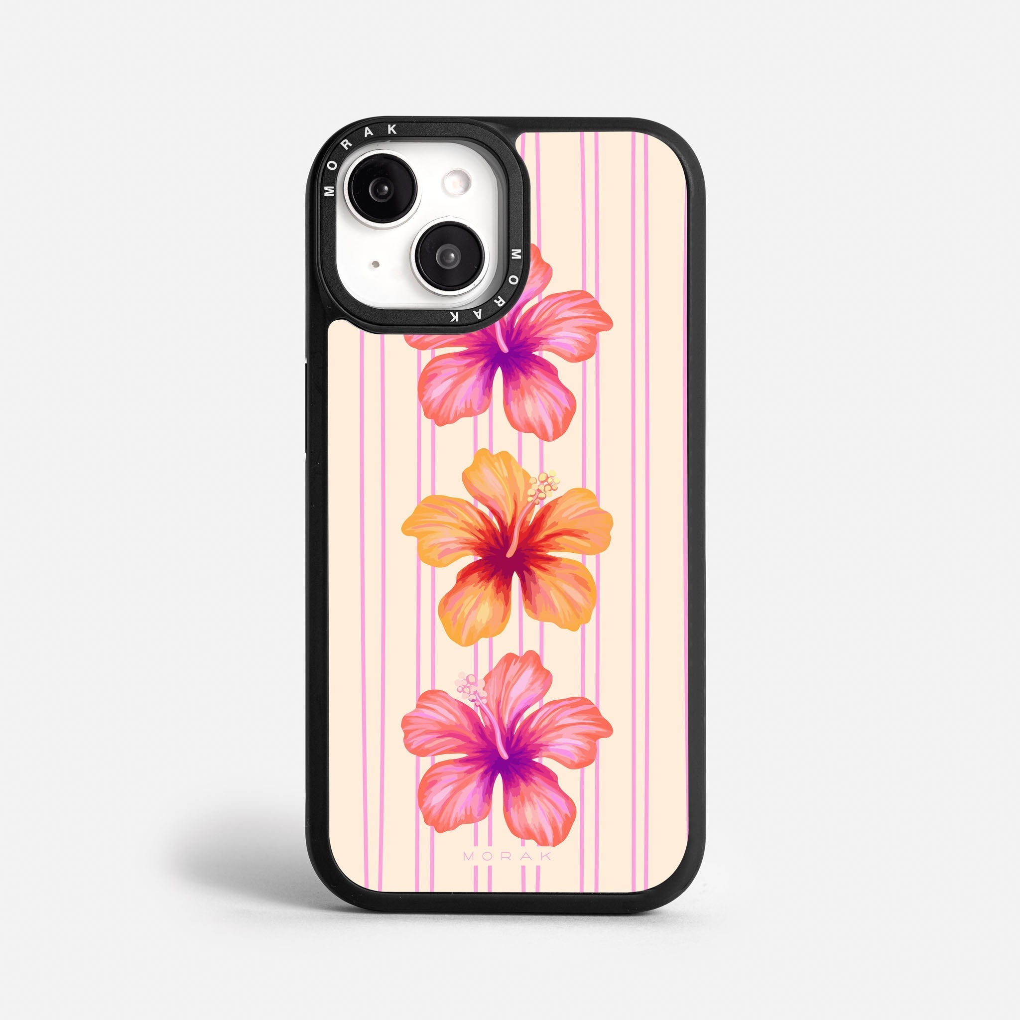 Case Pink Hibiscus - Blanco Premium – Protección antigolpe | Diseño colombiano | Morak