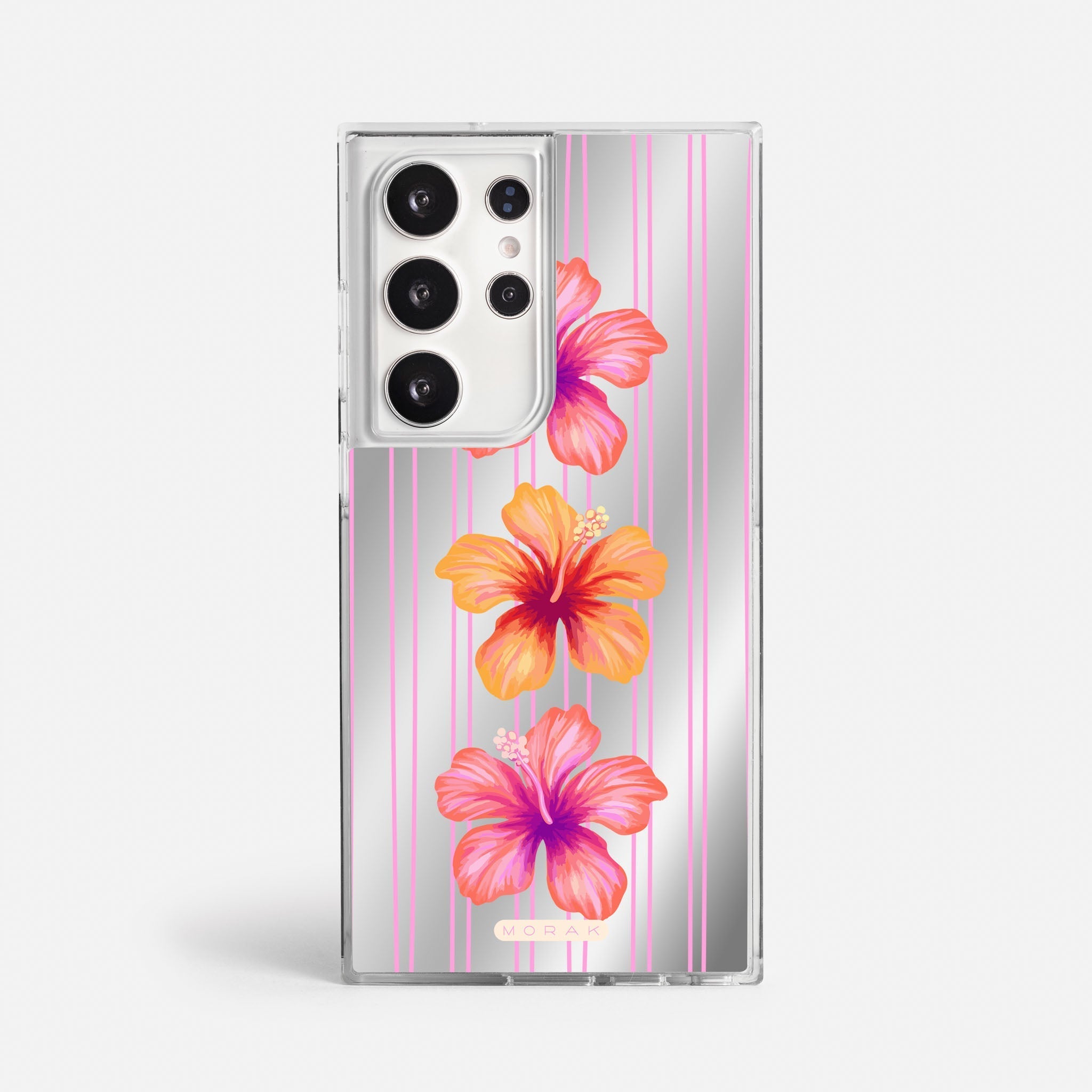 Case Pink Hibiscus - Espejo Premium – Protección antigolpe | Diseño colombiano | Morak