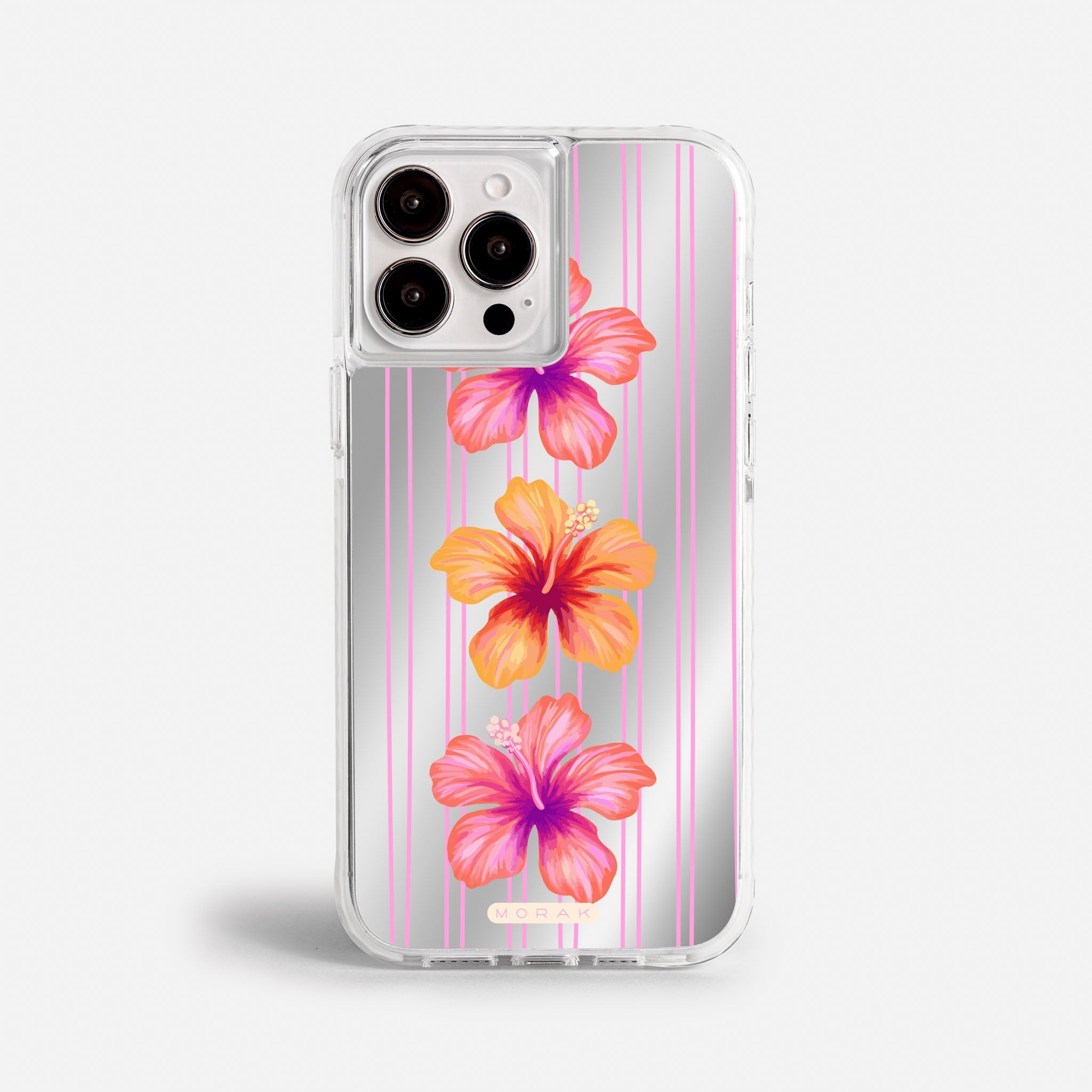 Case Pink Hibiscus - Espejo Premium – Protección antigolpe | Diseño colombiano | Morak