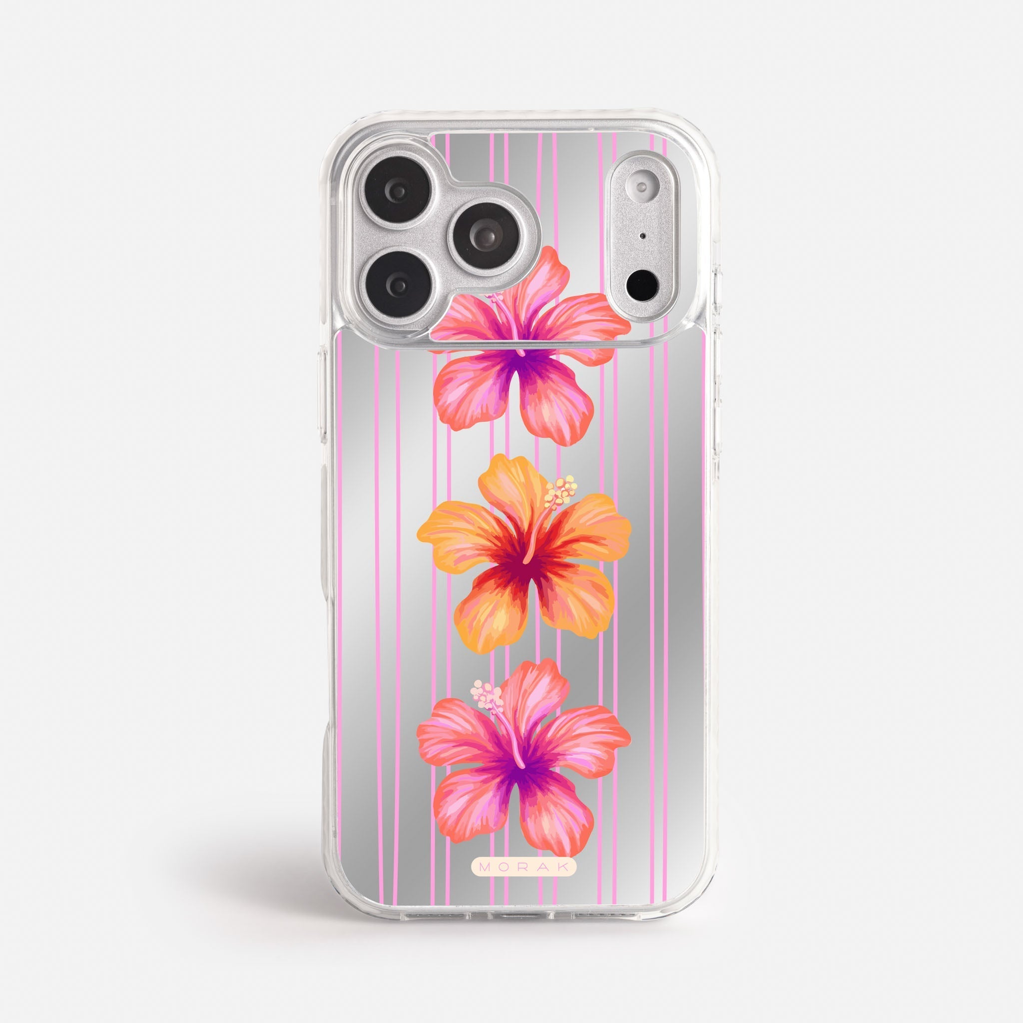 Case Pink Hibiscus - Espejo Premium – Protección antigolpe | Diseño colombiano | Morak