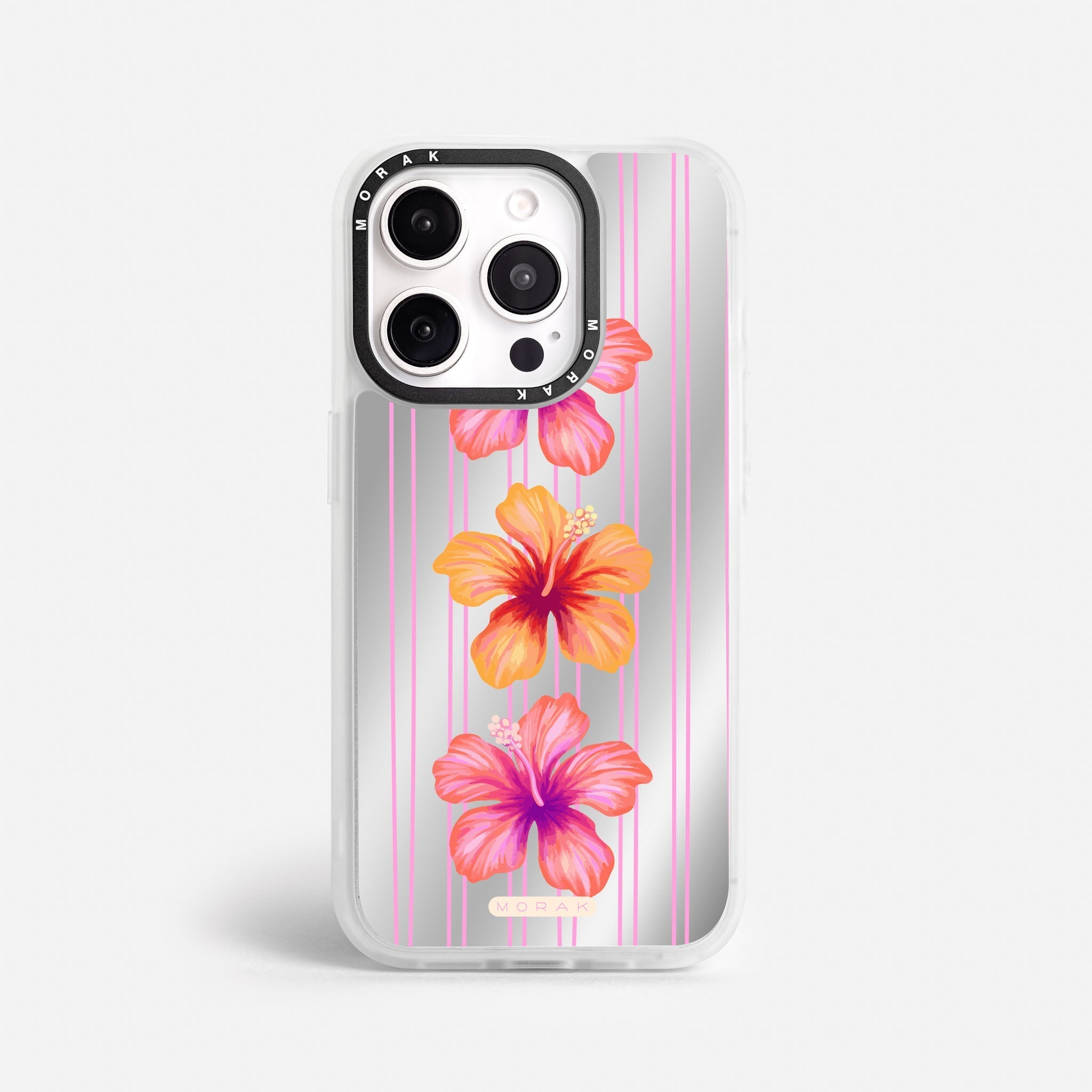Case Pink Hibiscus - Espejo Premium – Protección antigolpe | Diseño colombiano | Morak