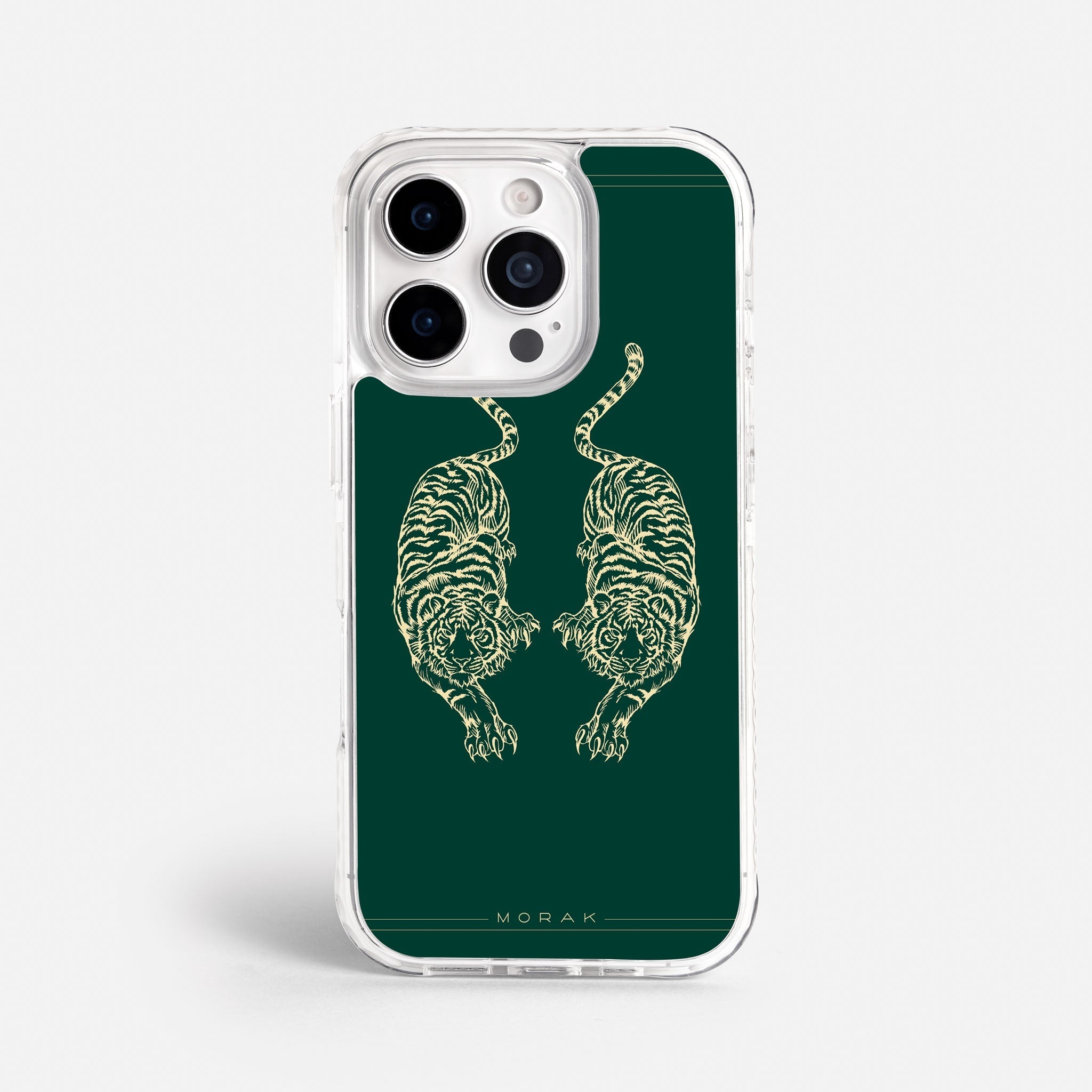 Case Twin Tigers - Blanco Premium – Protección antigolpe | Diseño colombiano | Morak