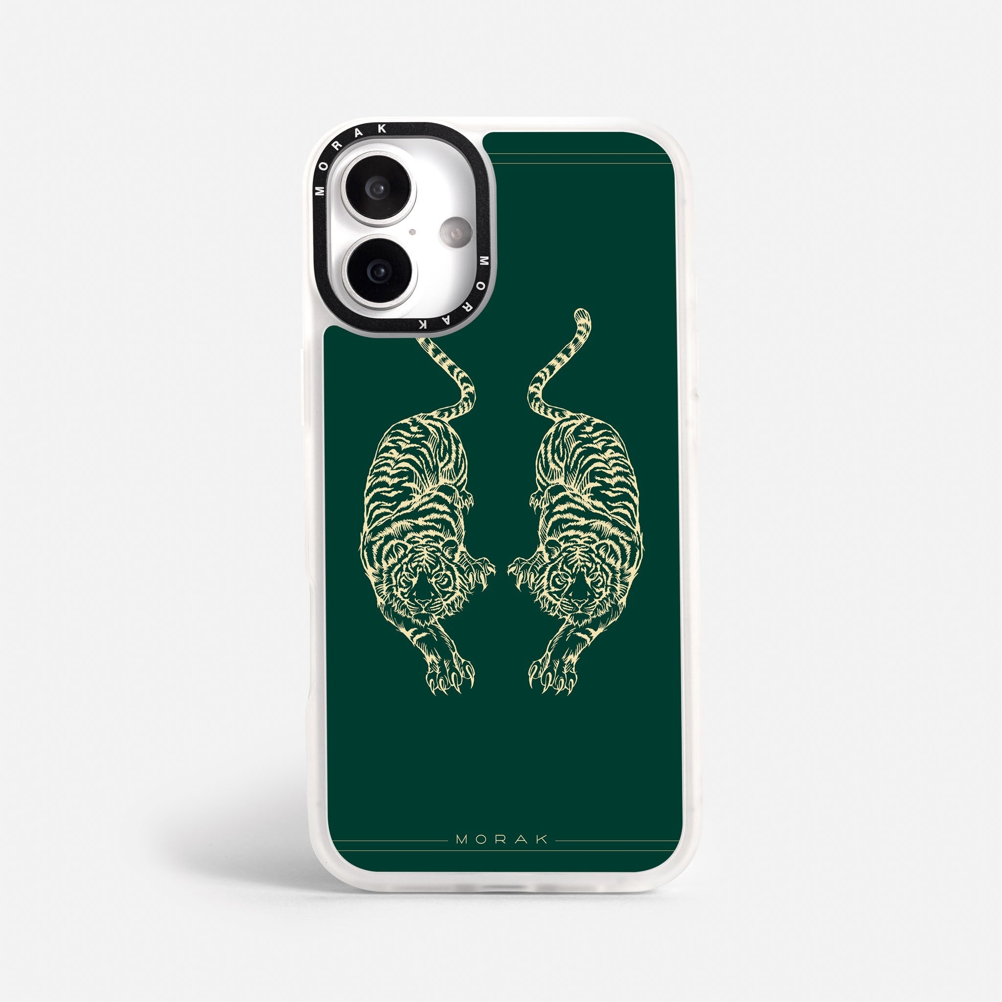 Case Twin Tigers - Blanco Premium – Protección antigolpe | Diseño colombiano | Morak