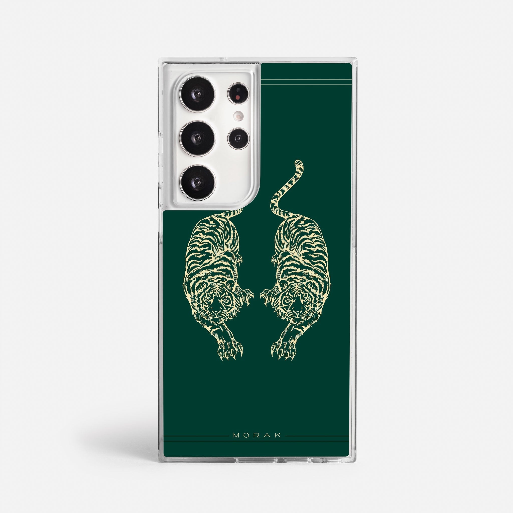 Case Twin Tigers - Blanco Premium – Protección antigolpe | Diseño colombiano | Morak