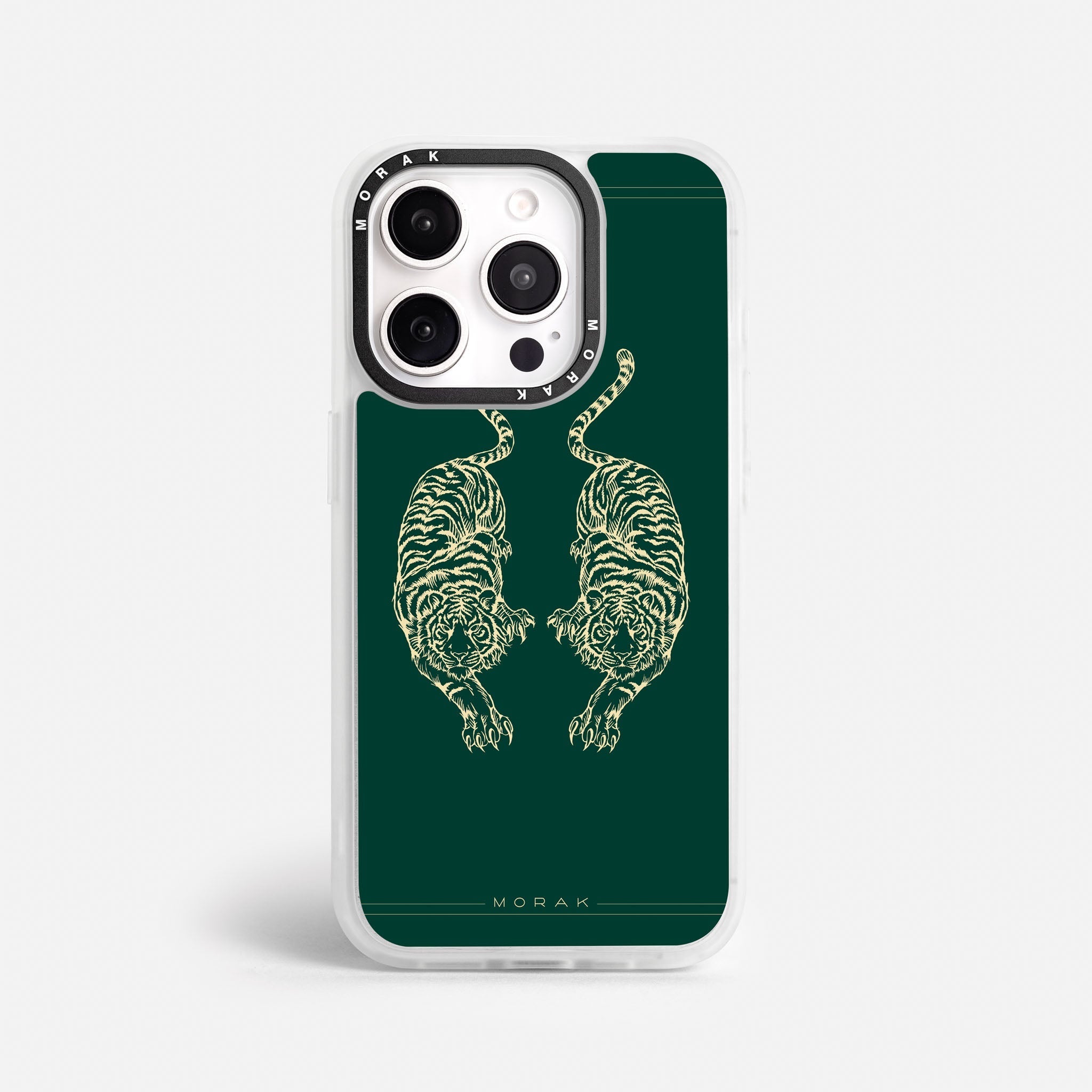 Case Twin Tigers - Blanco Premium – Protección antigolpe | Diseño colombiano | Morak