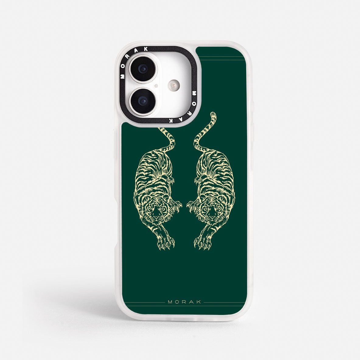 Case Twin Tigers - Blanco Premium – Protección antigolpe | Diseño colombiano | Morak