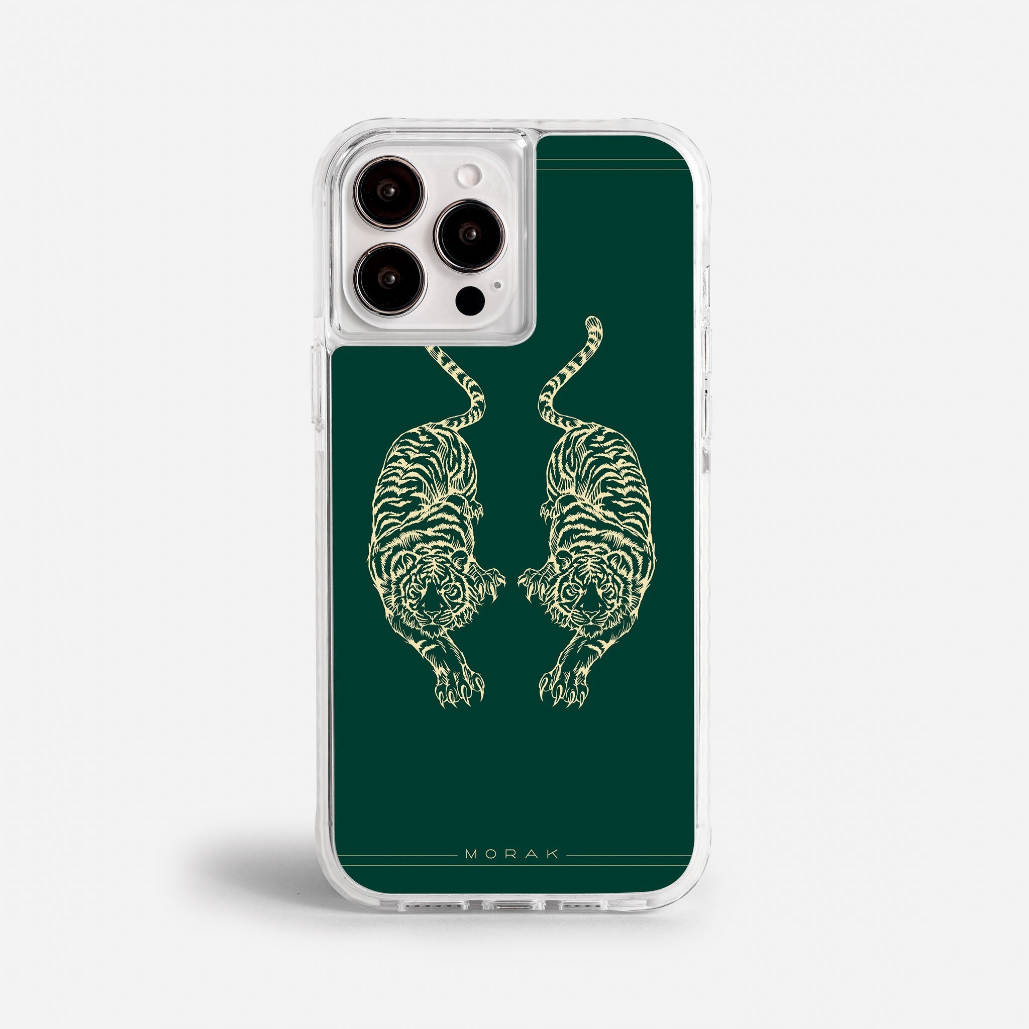 Case Twin Tigers - Blanco Premium – Protección antigolpe | Diseño colombiano | Morak