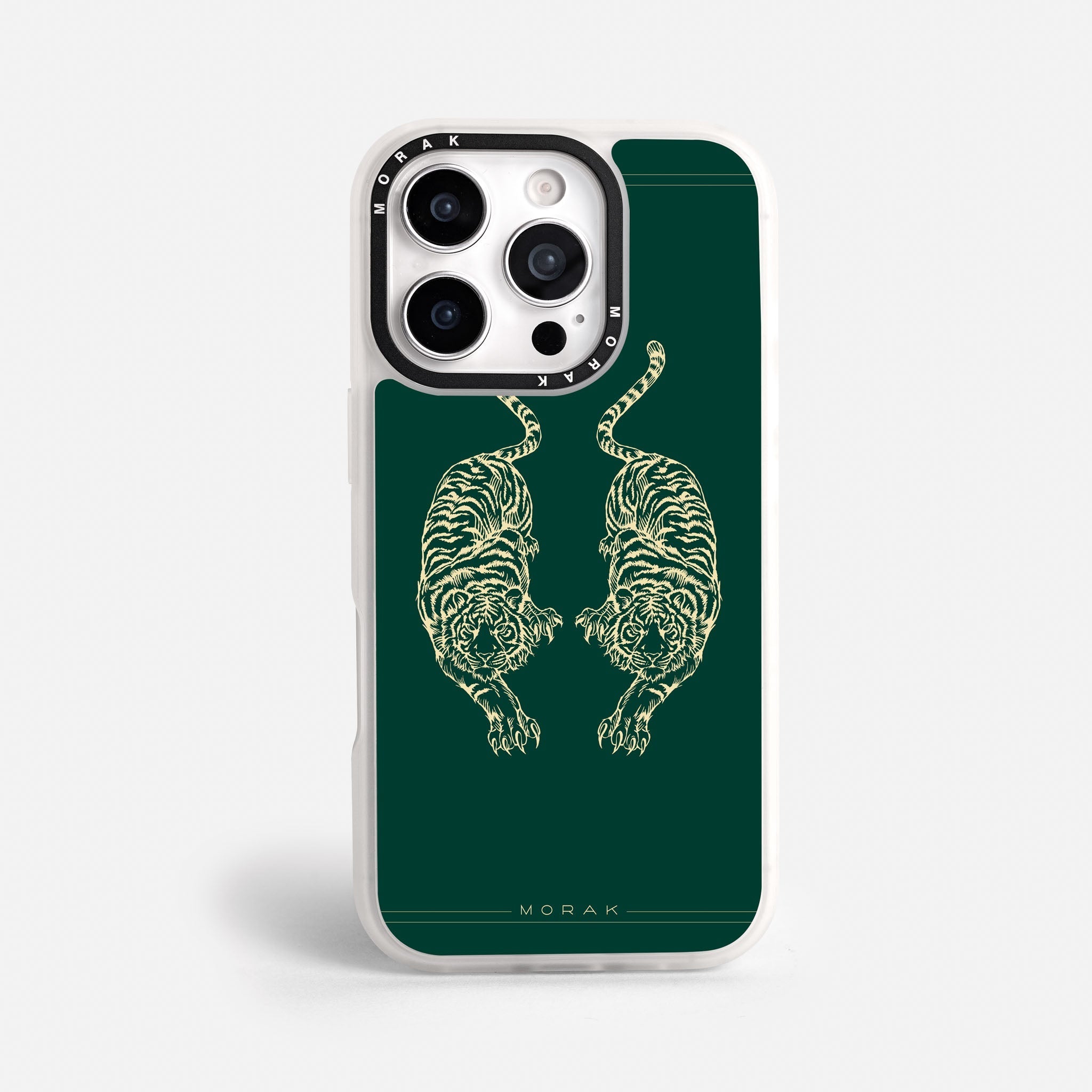 Case Twin Tigers - Blanco Premium – Protección antigolpe | Diseño colombiano | Morak