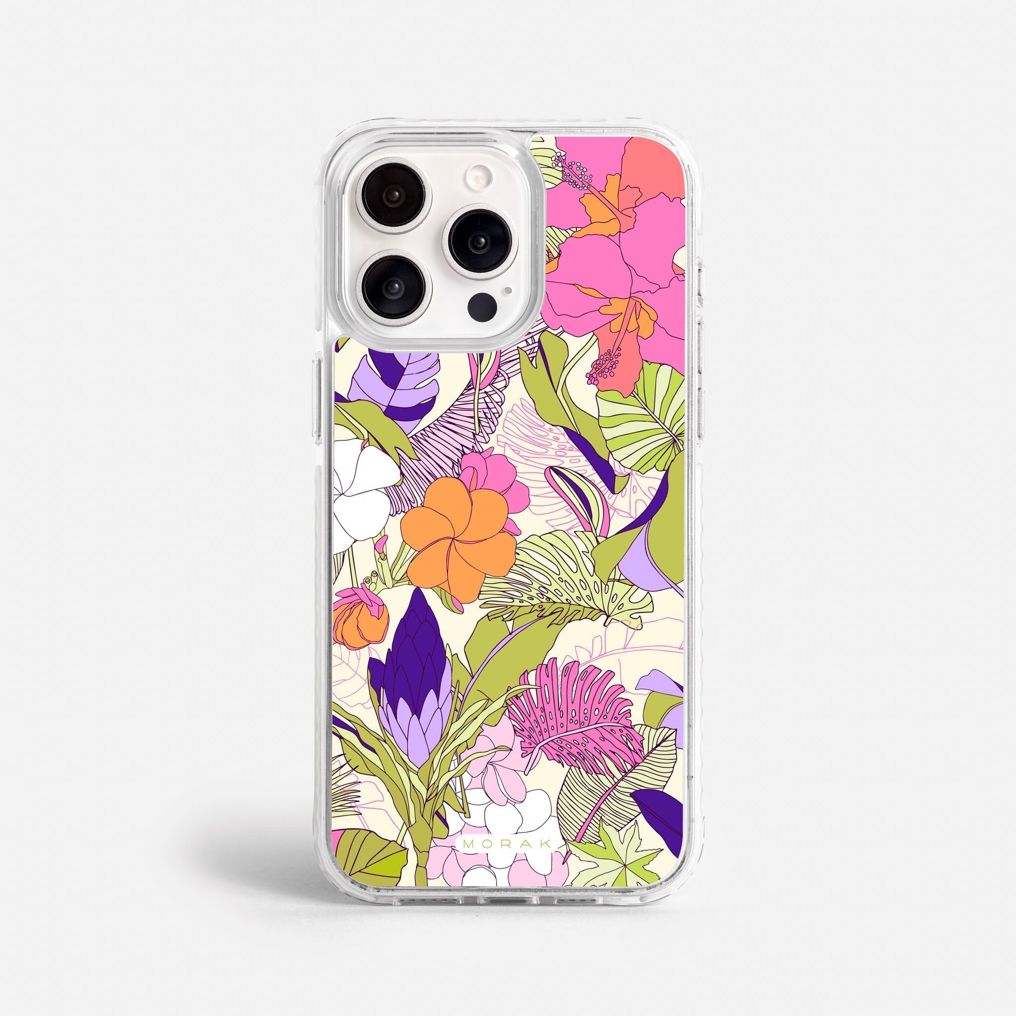 Case Wild Bloom - Blanco Premium – Protección antigolpe | Diseño colombiano | Morak